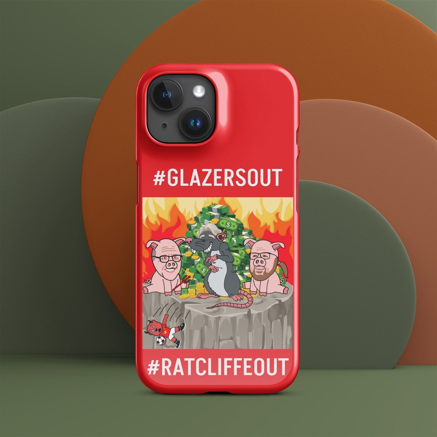 Manchester United Ratcliffe Out, Glazers Out Snap case for iPhone® red Glossy iPhone 15 Mobile Phone Cases Football GlazersOut Manchester United RatcliffeOut Next Cult Brand