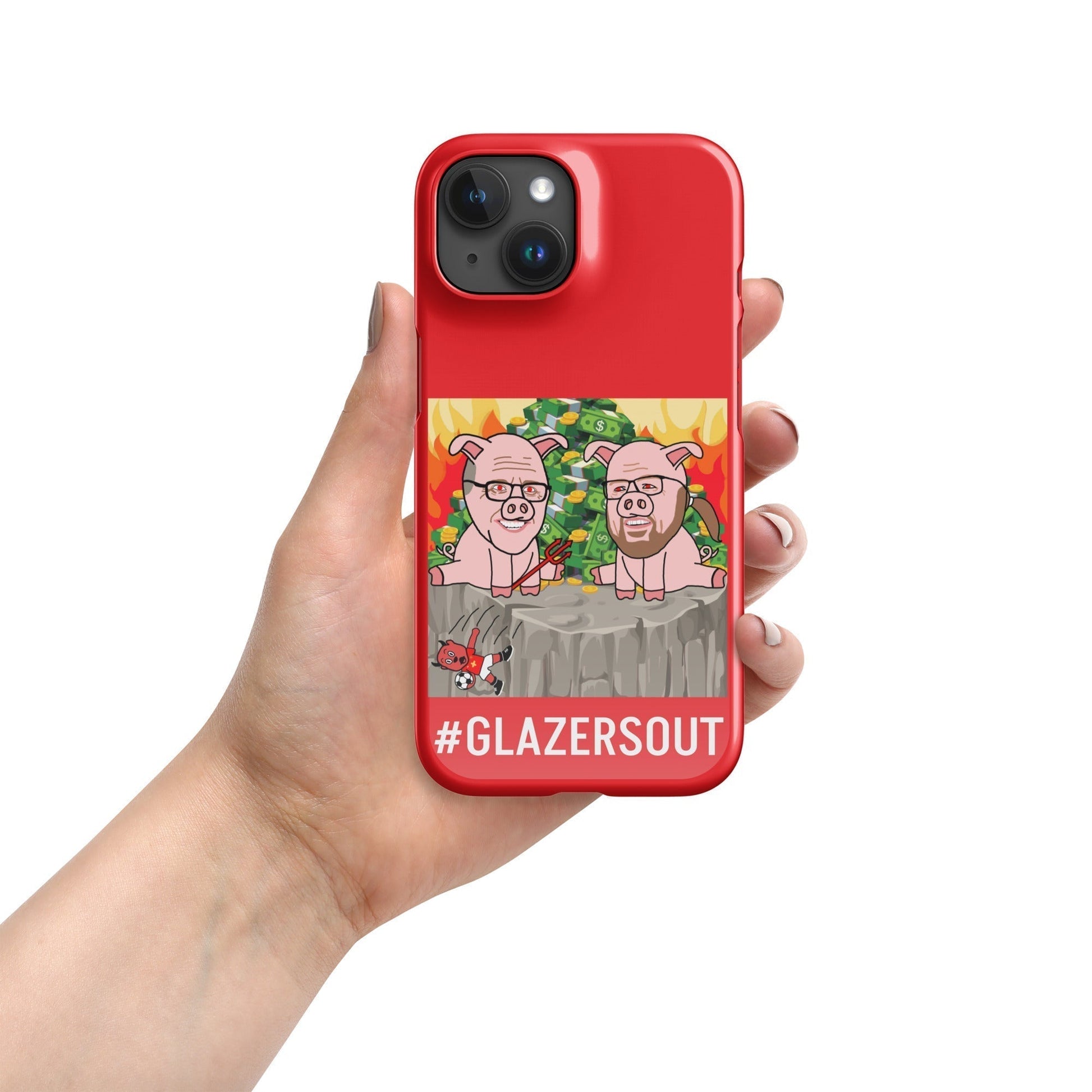 Glazers Out Manchester United Snap case for iPhone® red Glossy iPhone 15 Mobile Phone Cases Football GlazersOut Manchester United Next Cult Brand