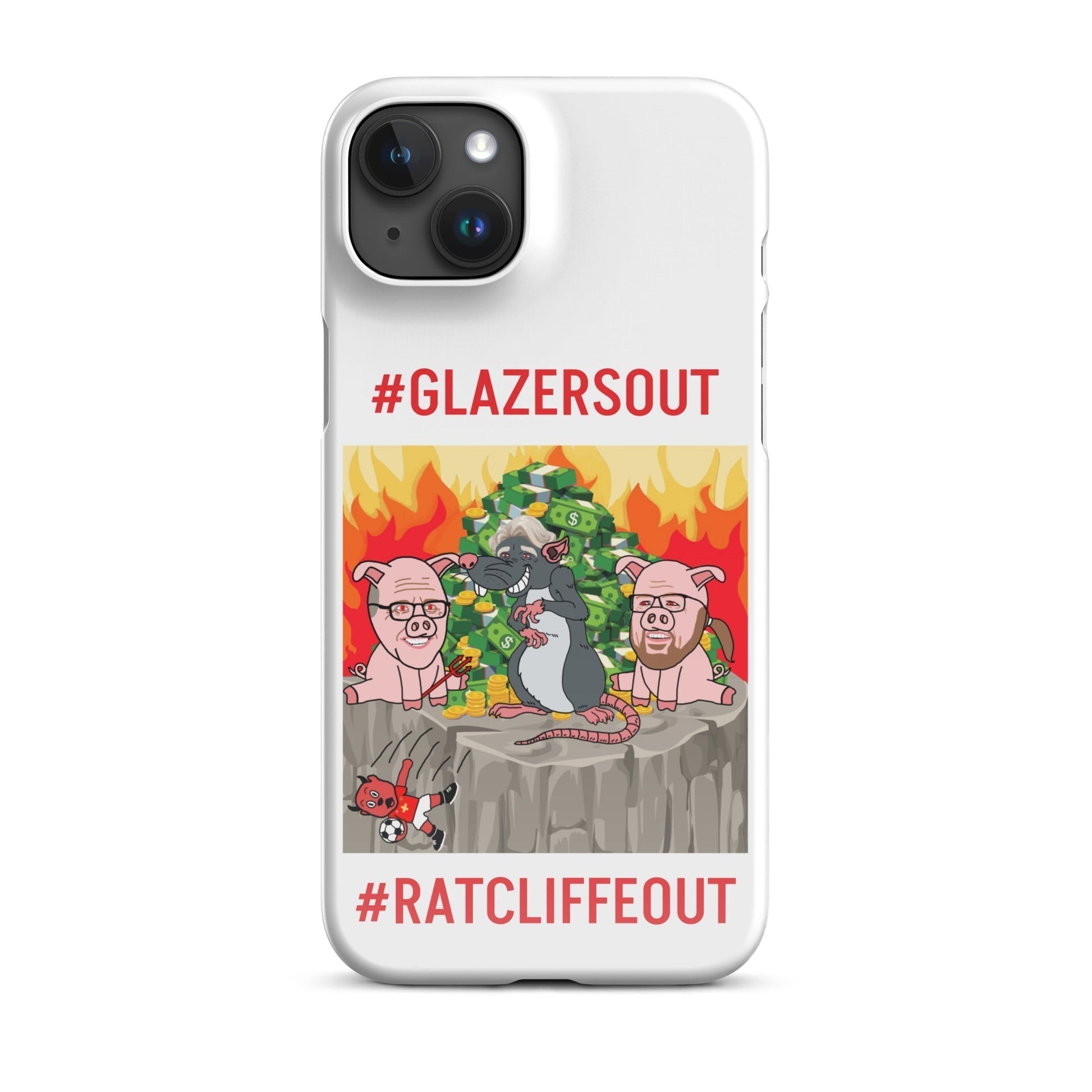 Manchester United Ratcliffe Out, Glazers Out Phone Snap case for iPhone® Glossy iPhone 15 Plus Mobile Phone Cases Football GlazersOut Manchester United RatcliffeOut Next Cult Brand