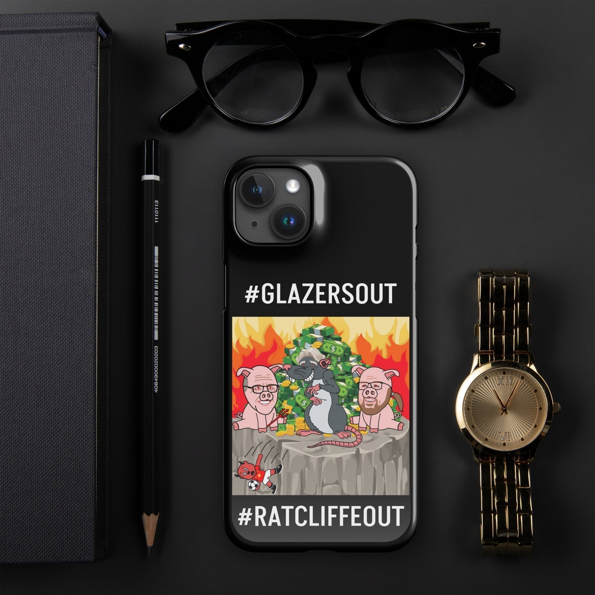 Manchester United Ratcliffe Out, Glazers Out Snap case for iPhone® black Next Cult Brand Football, GlazersOut, Manchester United, RatcliffeOut