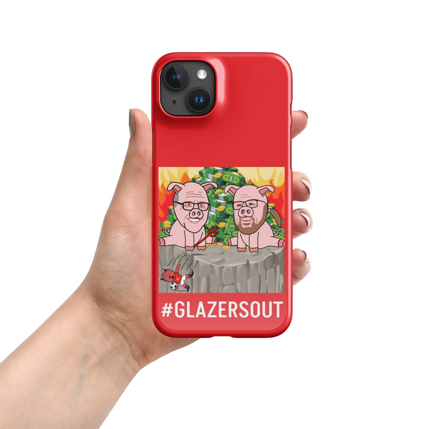 Glazers Out Manchester United Snap case for iPhone® red Glossy iPhone 15 Plus Mobile Phone Cases Football GlazersOut Manchester United Next Cult Brand