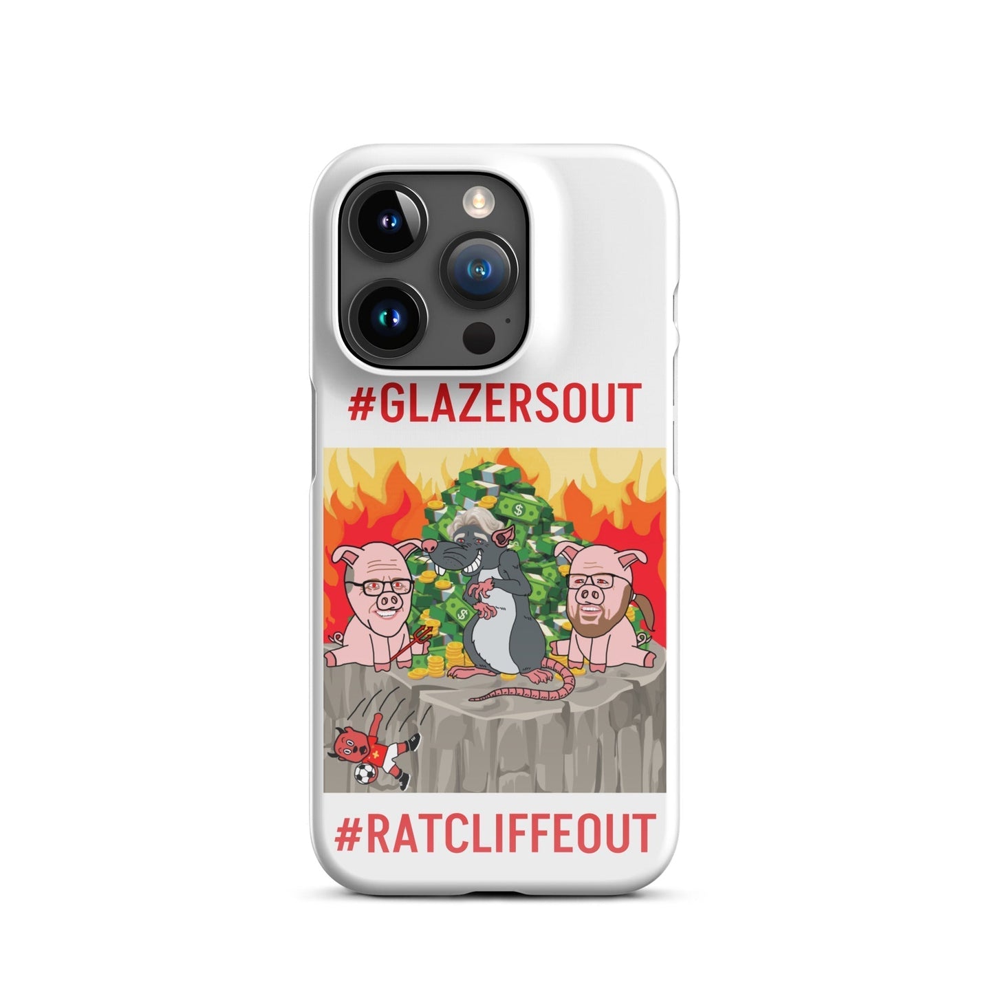 Manchester United Ratcliffe Out, Glazers Out Phone Snap case for iPhone® Glossy iPhone 15 Pro Mobile Phone Cases Football GlazersOut Manchester United RatcliffeOut Next Cult Brand