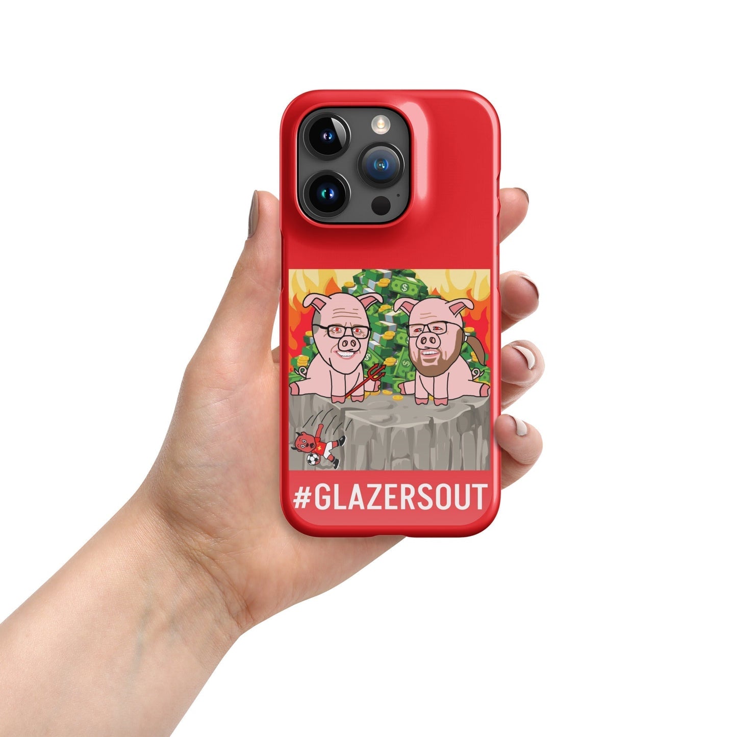 Glazers Out Manchester United Snap case for iPhone® red Glossy iPhone 15 Pro Mobile Phone Cases Football GlazersOut Manchester United Next Cult Brand