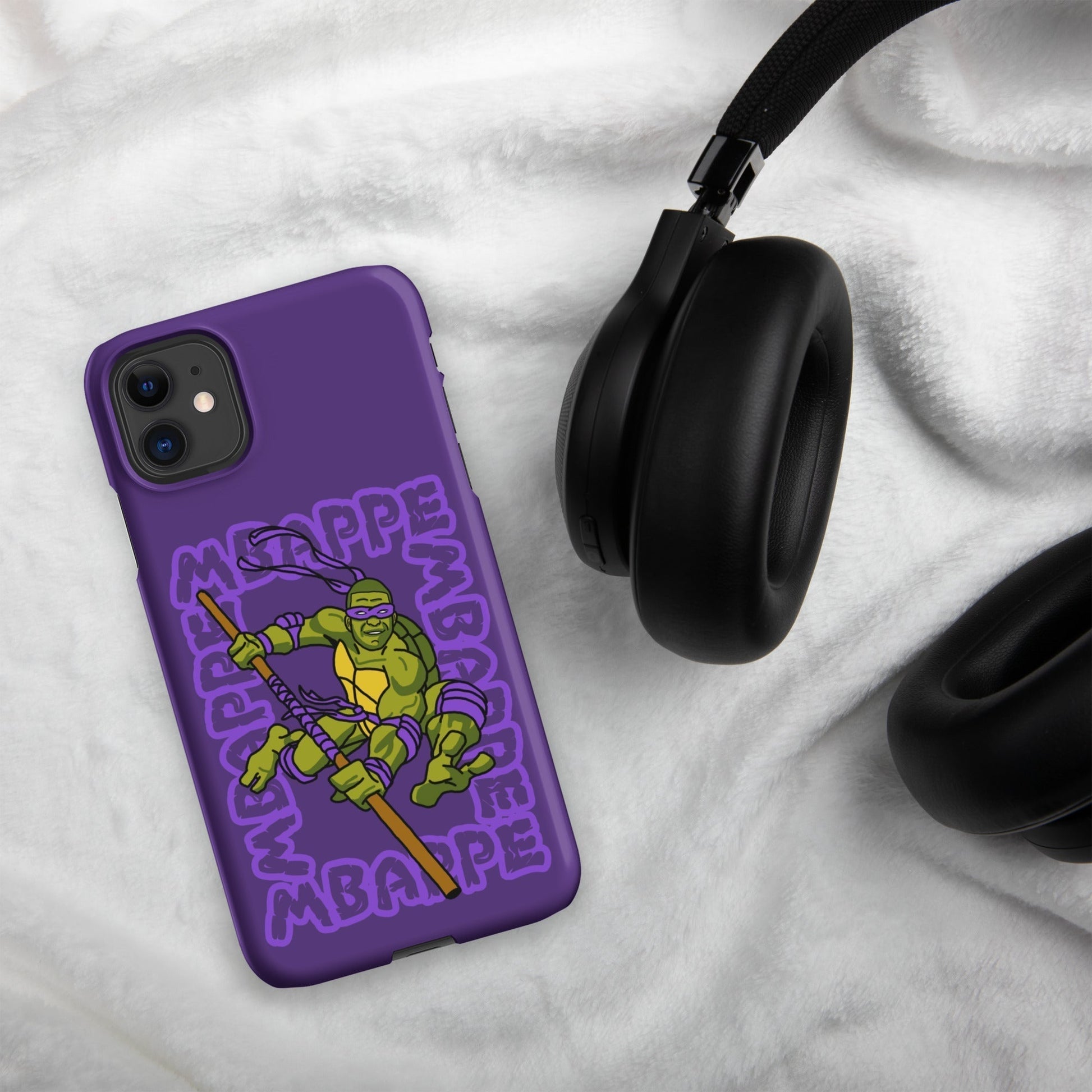 Kylian Mbappe Purple Ninja Turtle Donatello Snap case for iPhone® Matte iPhone 11 Mobile Phone Cases Football Kylian Mbappe Ninja Turtles PSG Real Madrid Next Cult Brand