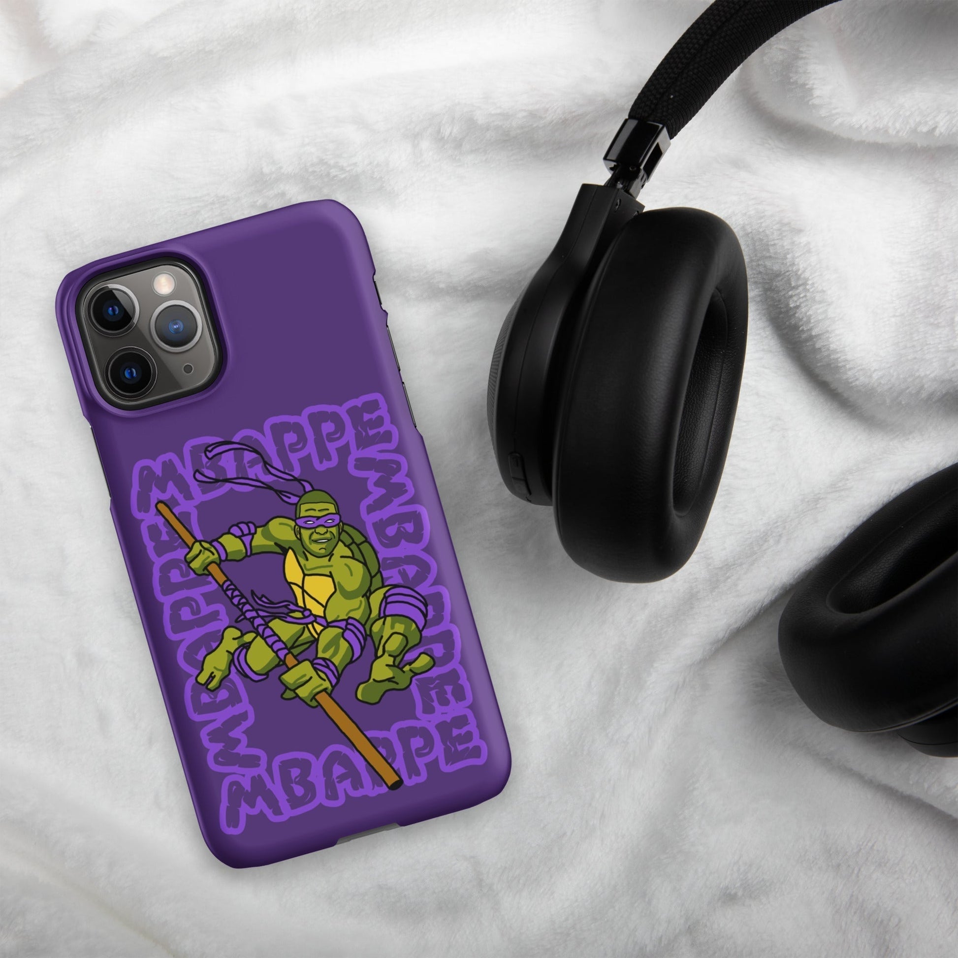 Kylian Mbappe Purple Ninja Turtle Donatello Snap case for iPhone® Next Cult Brand Donatello, Football, Kylian Mbappe, Ninja Turtles, PSG