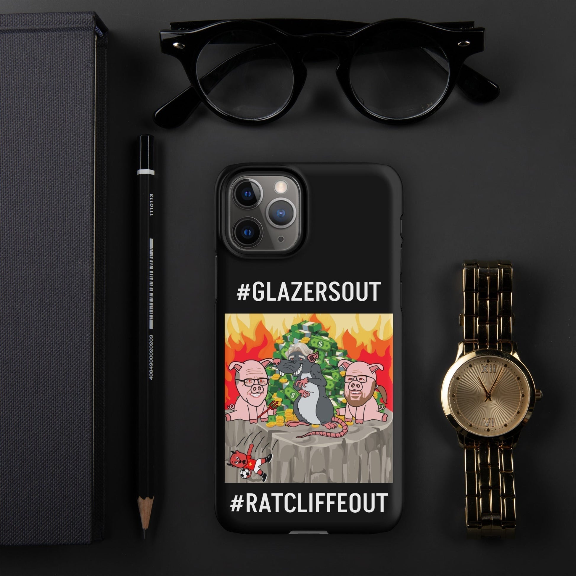 Manchester United Ratcliffe Out, Glazers Out Snap case for iPhone® black Next Cult Brand Football, GlazersOut, Manchester United, RatcliffeOut