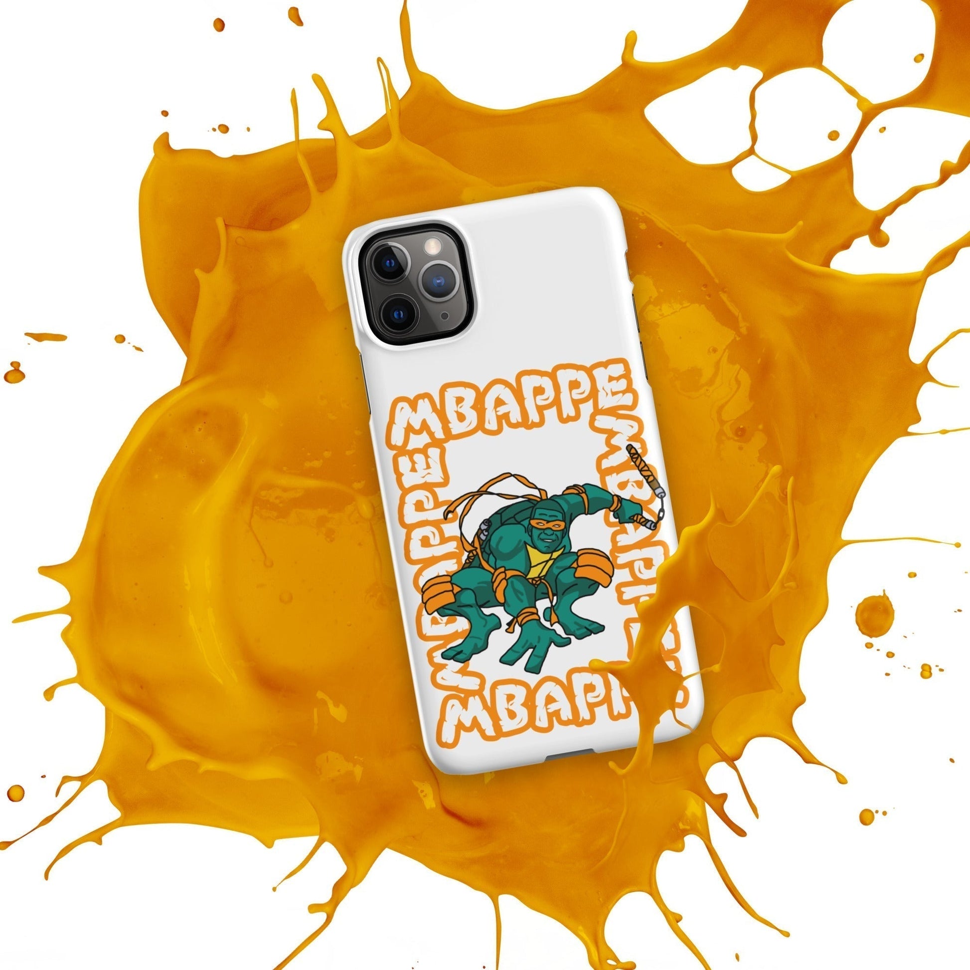 Kylian Mbappe Orange Ninja Turtle Michelangelo Snap case for iPhone® Next Cult Brand Football, Kylian Mbappe, Michelangelo, Ninja Turtles, PSG