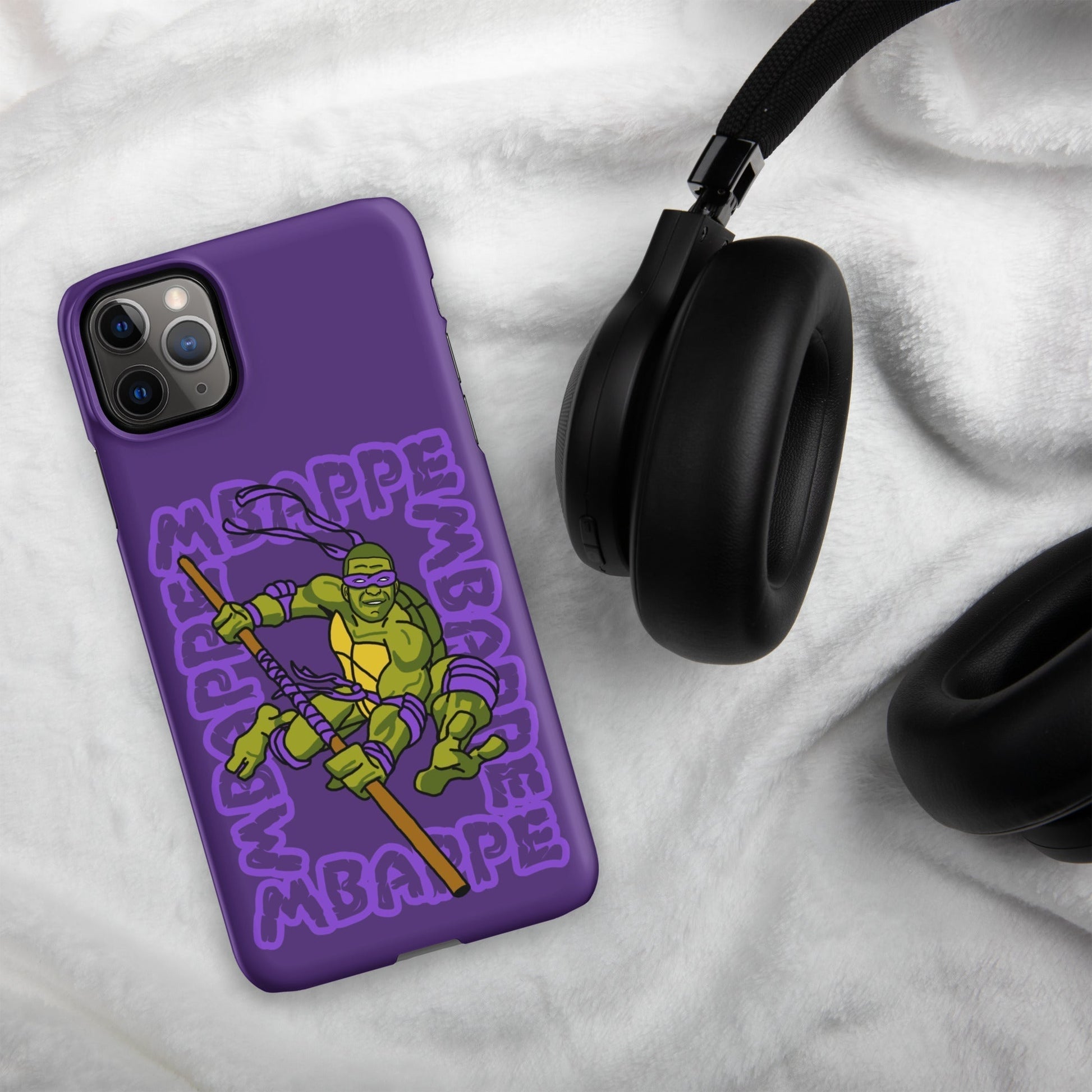 Kylian Mbappe Purple Ninja Turtle Donatello Snap case for iPhone® Matte iPhone 11 Pro Max Mobile Phone Cases Football Kylian Mbappe Ninja Turtles PSG Real Madrid Next Cult Brand