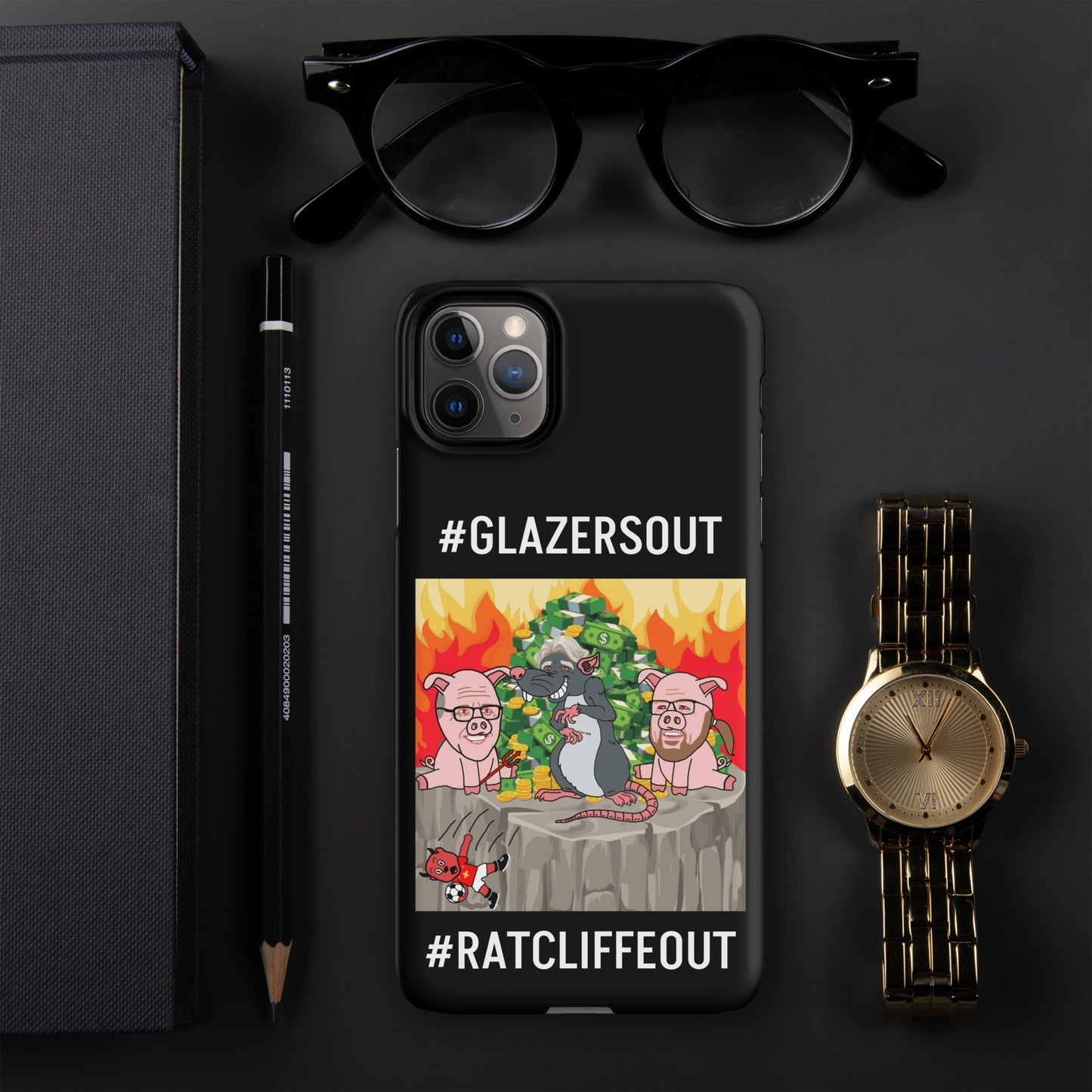 Manchester United Ratcliffe Out, Glazers Out Snap case for iPhone® black Next Cult Brand Football, GlazersOut, Manchester United, RatcliffeOut