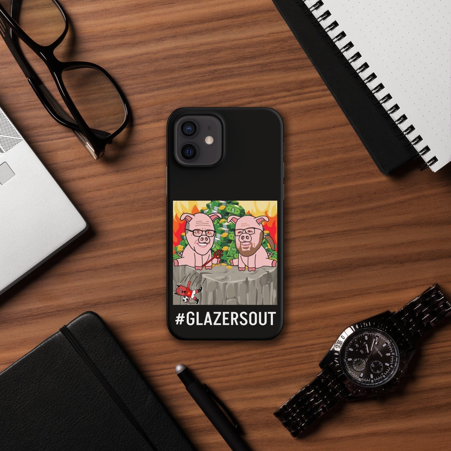 Glazers Out Manchester United Snap case for iPhone® black Matte iPhone 12 Mobile Phone Cases Football GlazersOut Manchester United Next Cult Brand