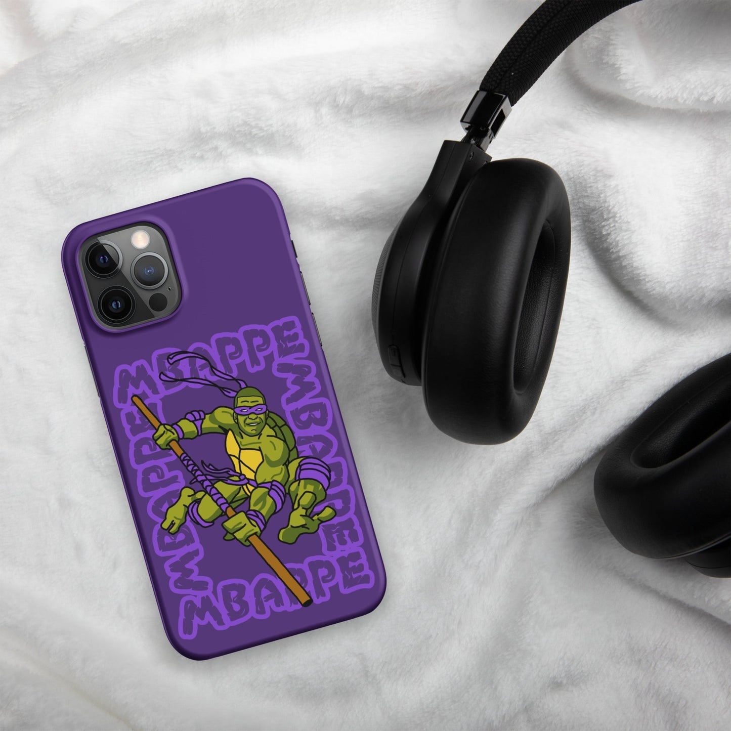 Kylian Mbappe Purple Ninja Turtle Donatello Snap case for iPhone® Next Cult Brand Donatello, Football, Kylian Mbappe, Ninja Turtles, PSG