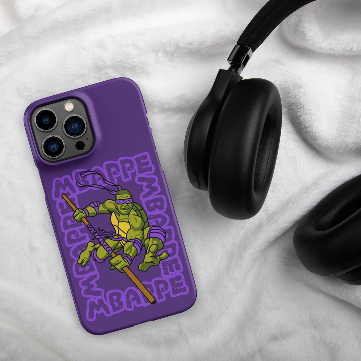 Kylian Mbappe Purple Ninja Turtle Donatello Snap case for iPhone® Matte iPhone 13 Pro Max Mobile Phone Cases Football Kylian Mbappe Ninja Turtles PSG Real Madrid Next Cult Brand