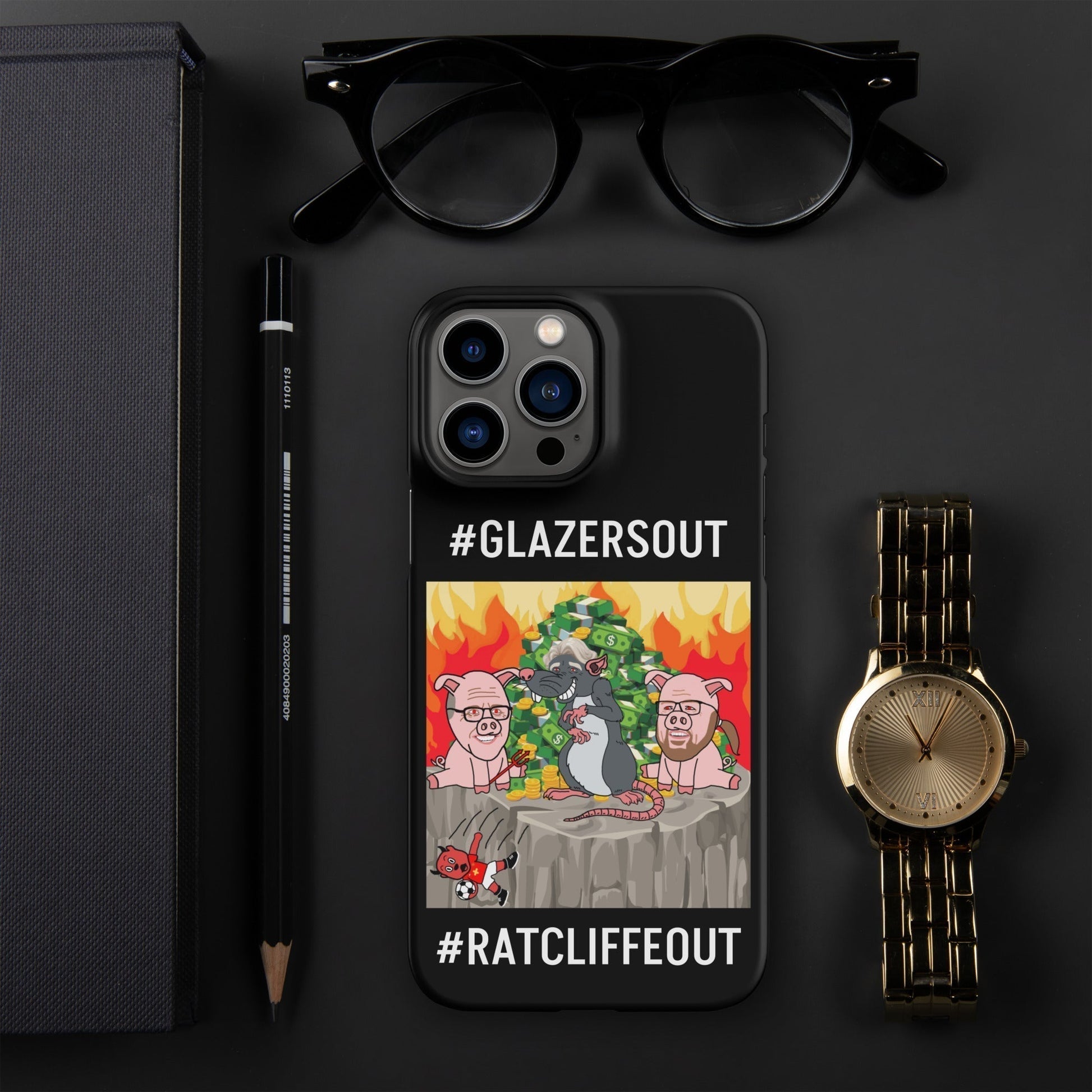 Manchester United Ratcliffe Out, Glazers Out Snap case for iPhone® black Next Cult Brand Football, GlazersOut, Manchester United, RatcliffeOut