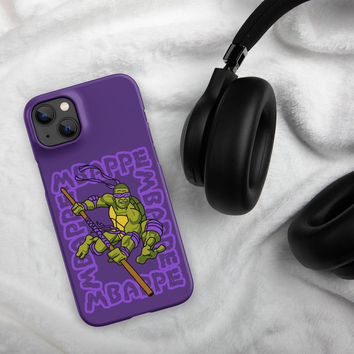 Kylian Mbappe Purple Ninja Turtle Donatello Snap case for iPhone® Next Cult Brand Donatello, Football, Kylian Mbappe, Ninja Turtles, PSG