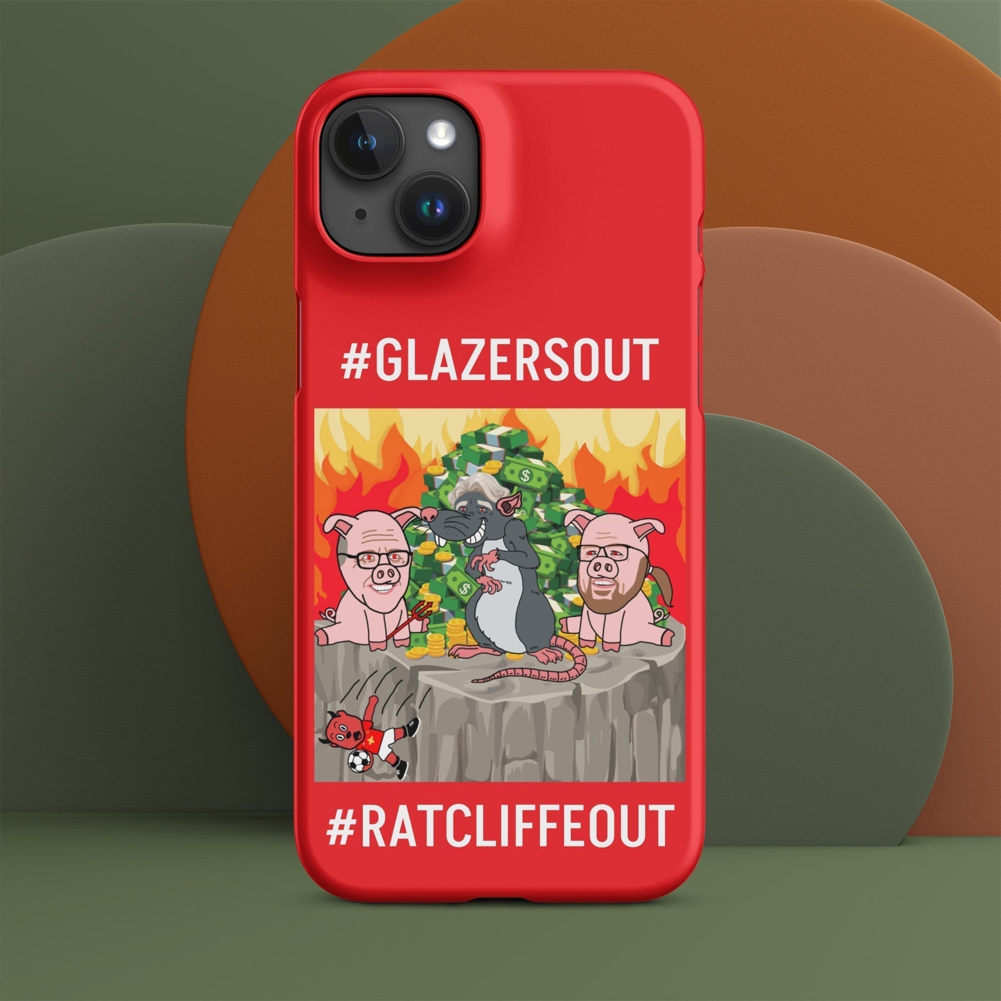 Manchester United Ratcliffe Out, Glazers Out Snap case for iPhone® red Matte iPhone 15 Plus Mobile Phone Cases Football GlazersOut Manchester United RatcliffeOut Next Cult Brand