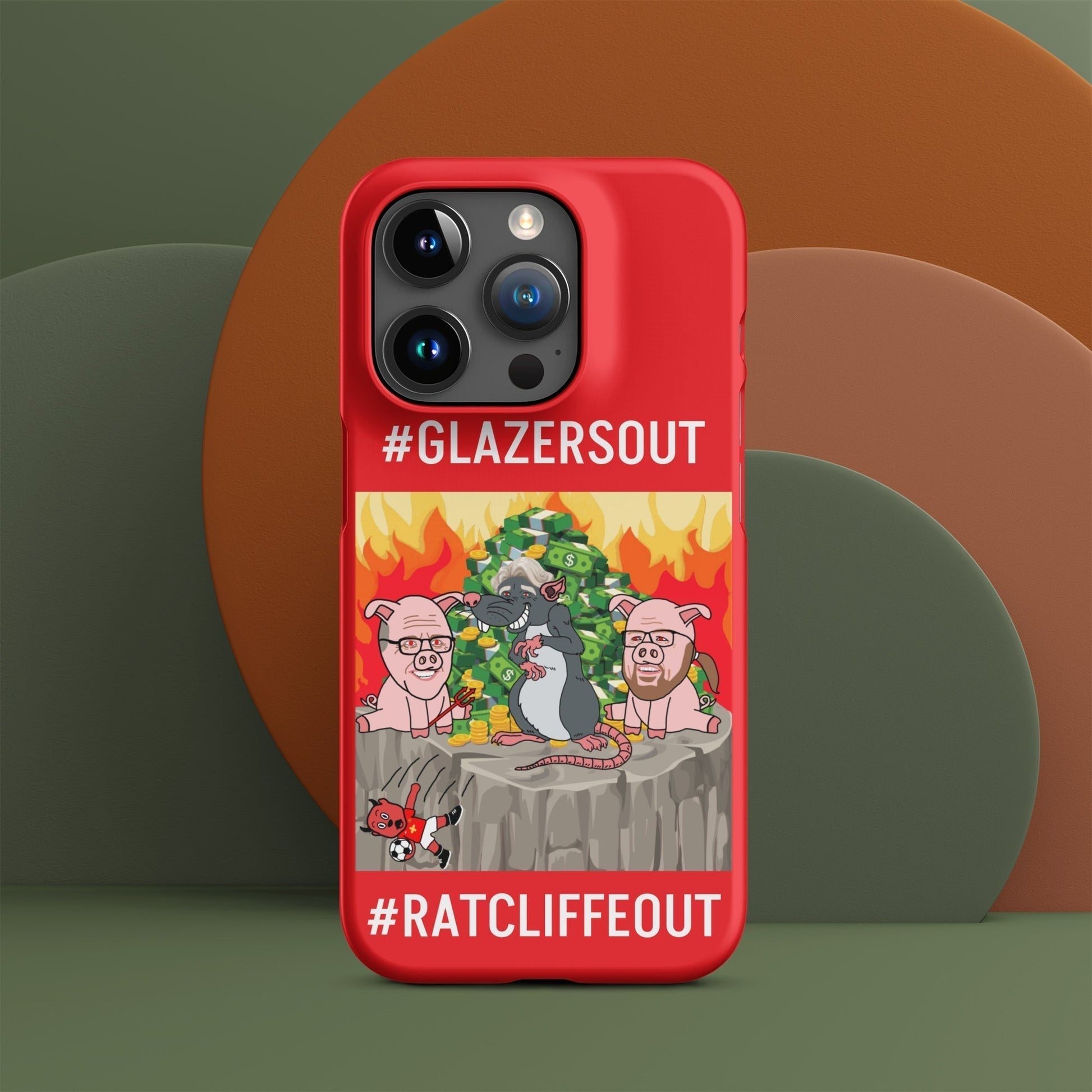 Manchester United Ratcliffe Out, Glazers Out Snap case for iPhone® red Matte iPhone 15 Pro Mobile Phone Cases Football GlazersOut Manchester United RatcliffeOut Next Cult Brand