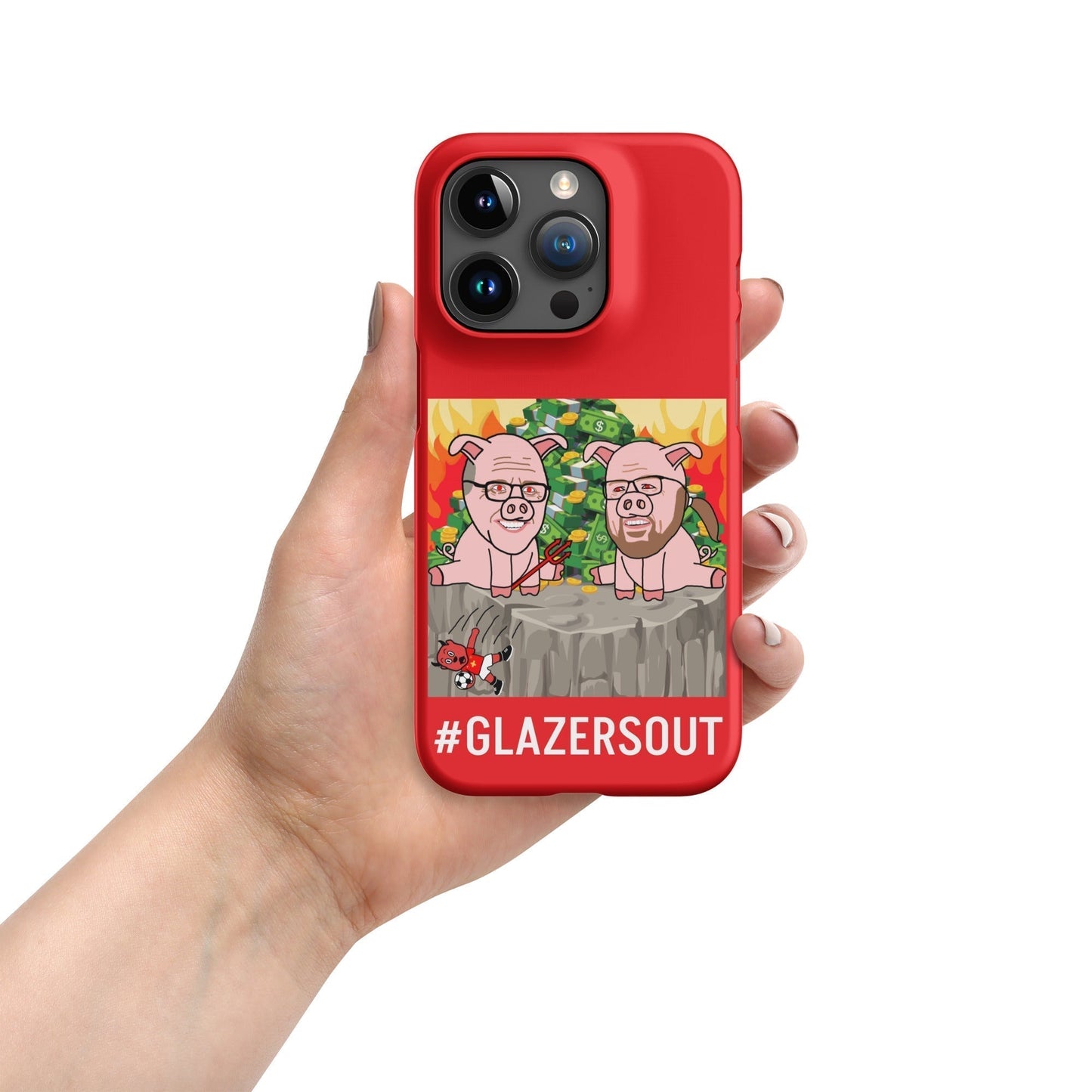 Glazers Out Manchester United Snap case for iPhone® red Matte iPhone 15 Pro Mobile Phone Cases Football GlazersOut Manchester United Next Cult Brand