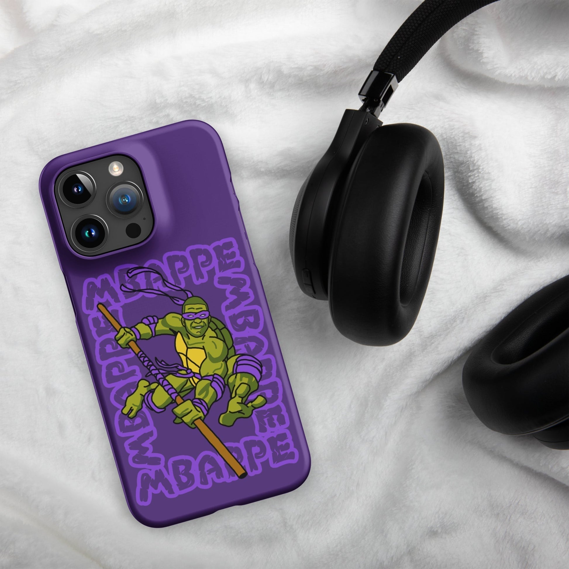 Kylian Mbappe Purple Ninja Turtle Donatello Snap case for iPhone® Matte iPhone 15 Pro Max Mobile Phone Cases Football Kylian Mbappe Ninja Turtles PSG Real Madrid Next Cult Brand