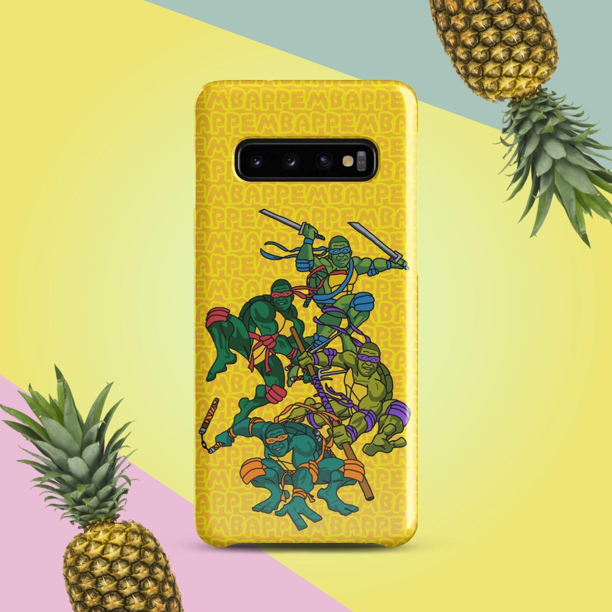 Kylian Mbappe Ninja Turtles funny football/ soccer meme Snap case for Samsung® yellow Glossy Samsung Galaxy S10 Mobile Phone Cases Football Kylian Mbappe Ninja Turtles PSG Real Madrid Next Cult Brand