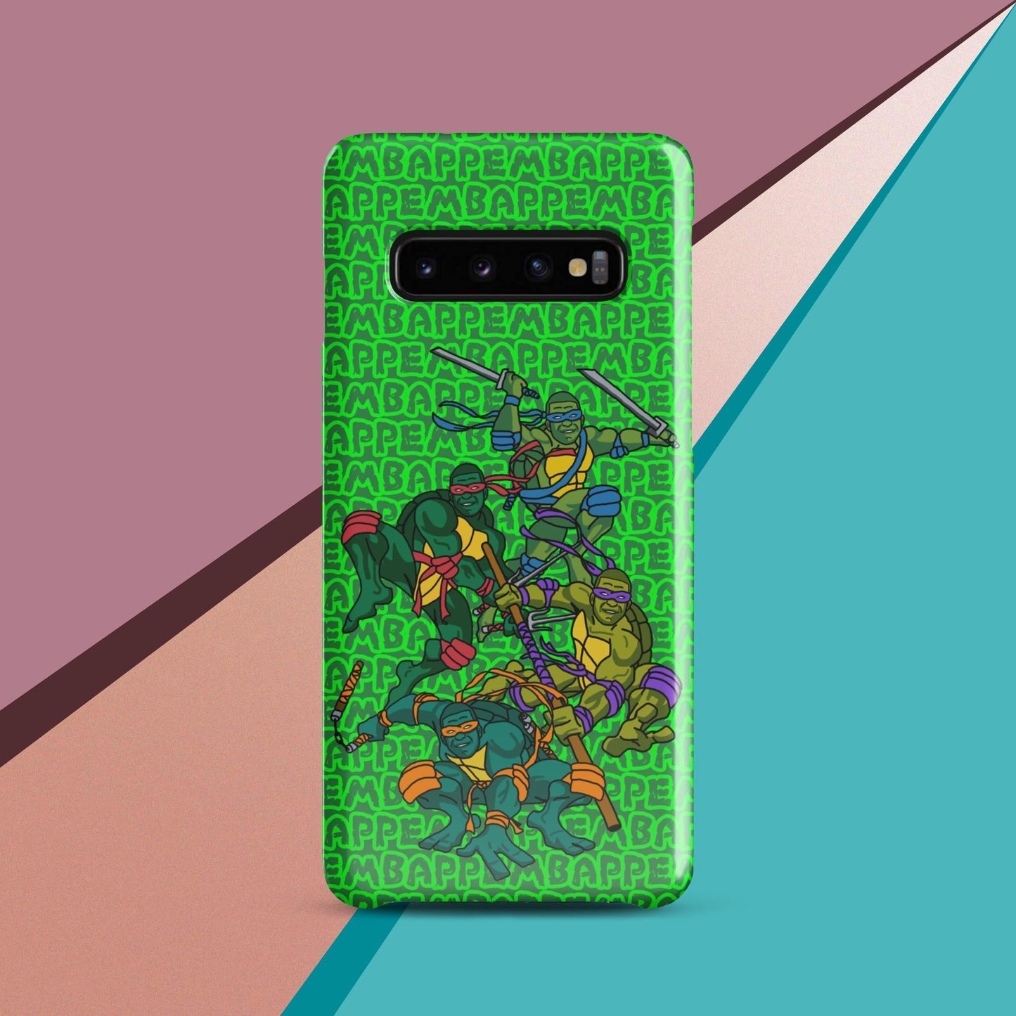 Kylian Mbappe Ninja Turtles funny football/ soccer meme Snap case for Samsung® green Glossy Samsung Galaxy S10 Mobile Phone Cases Football Kylian Mbappe Ninja Turtles PSG Real Madrid Next Cult Brand