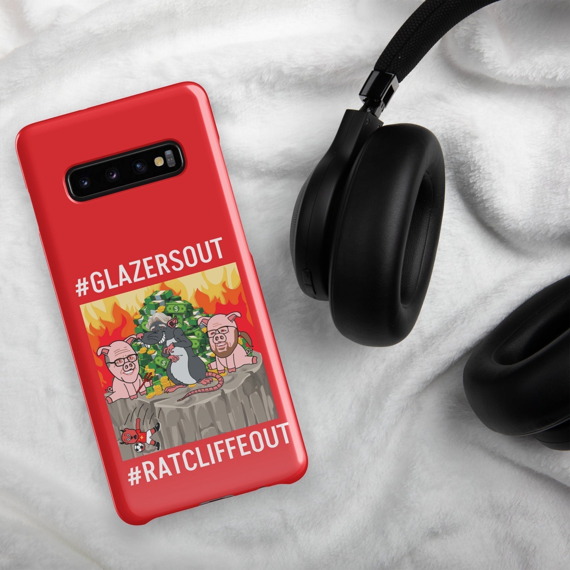 Manchester United Ratcliffe Out, Glazers Out Snap case for Samsung® red Glossy Samsung Galaxy S10 Plus Mobile Phone Cases Football GlazersOut Manchester United RatcliffeOut Next Cult Brand