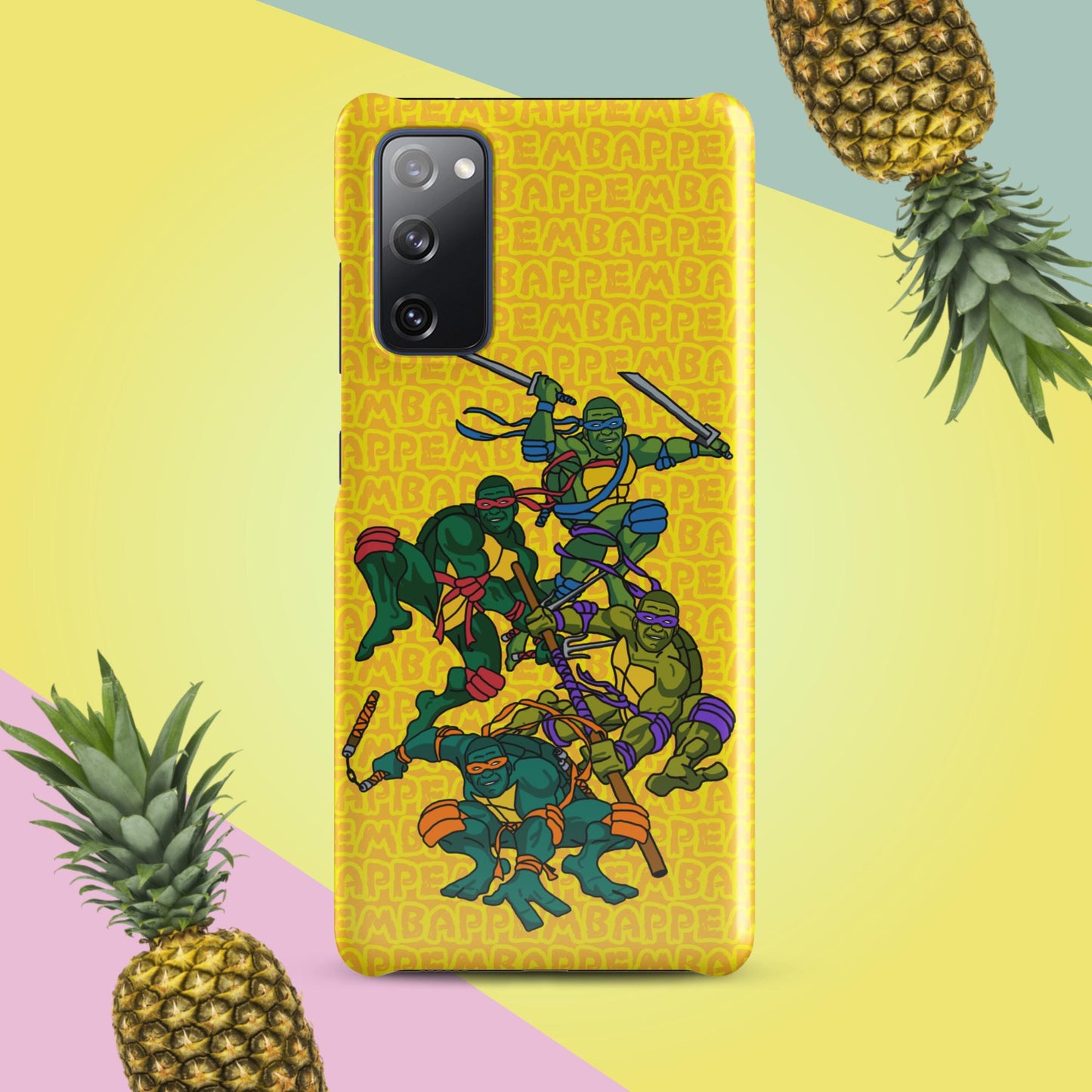 Kylian Mbappe Ninja Turtles funny football/ soccer meme Snap case for Samsung® yellow Glossy Samsung Galaxy S20 FE Mobile Phone Cases Football Kylian Mbappe Ninja Turtles PSG Real Madrid Next Cult Brand