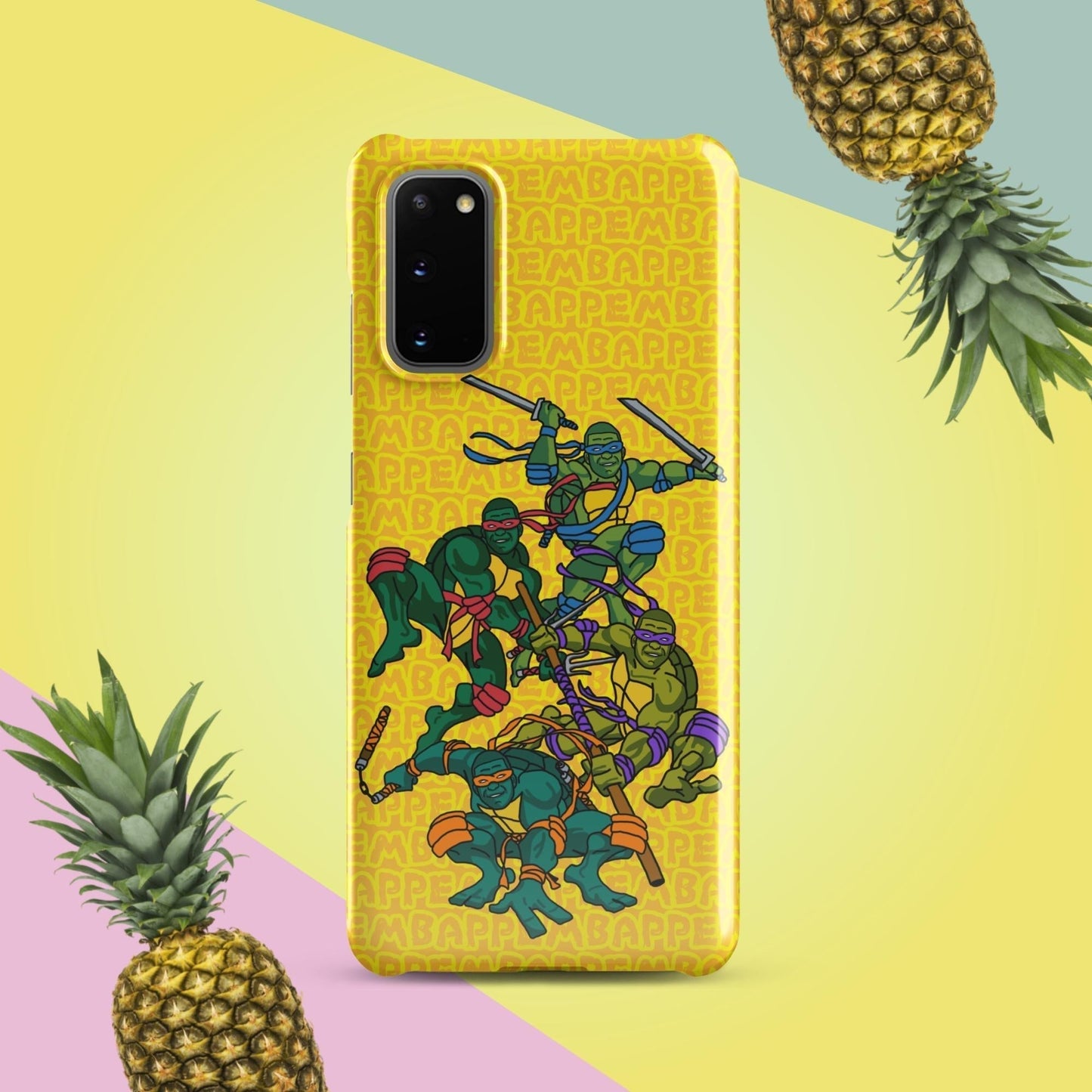 Kylian Mbappe Ninja Turtles funny football/ soccer meme Snap case for Samsung® yellow Glossy Samsung Galaxy S20 Mobile Phone Cases Football Kylian Mbappe Ninja Turtles PSG Real Madrid Next Cult Brand