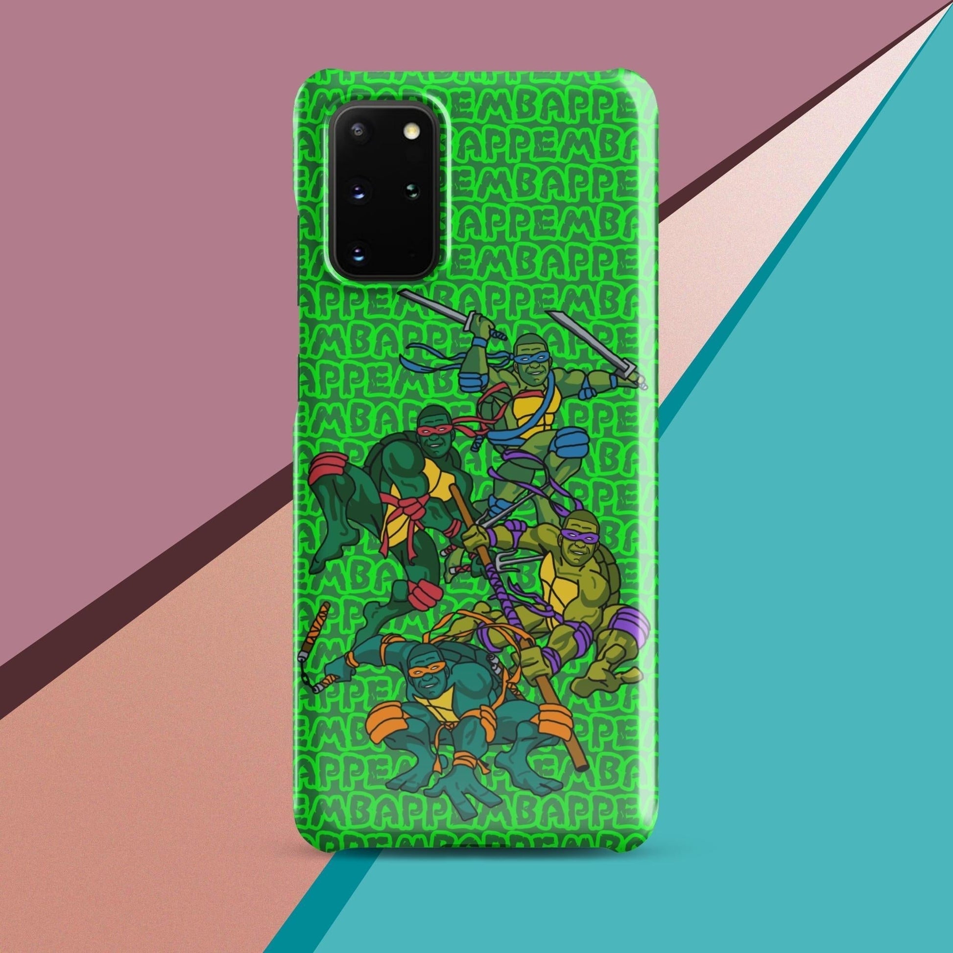 Kylian Mbappe Ninja Turtles funny football/ soccer meme Snap case for Samsung® green Glossy Samsung Galaxy S20 Plus Mobile Phone Cases Football Kylian Mbappe Ninja Turtles PSG Real Madrid Next Cult Brand