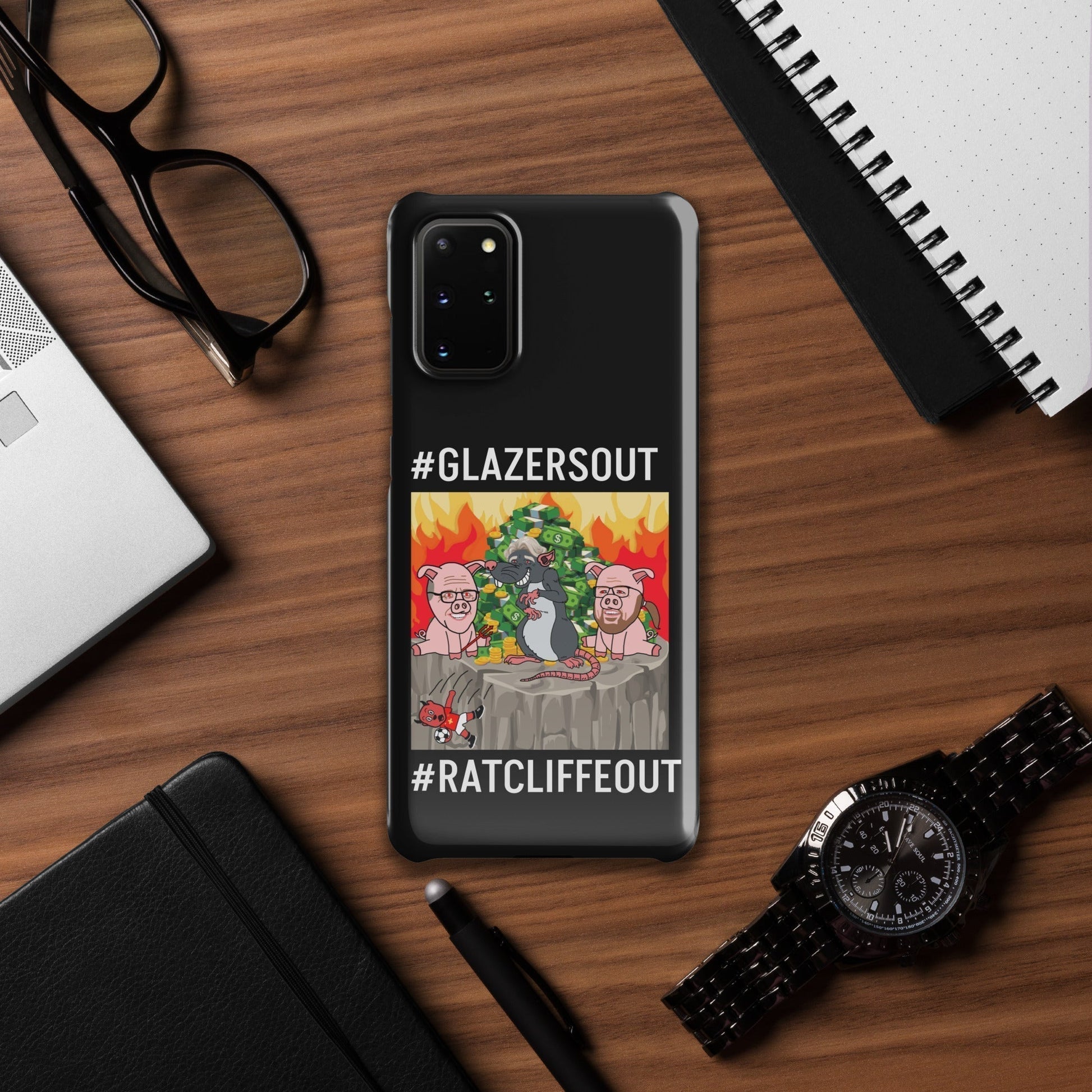 Manchester United Ratcliffe Out, Glazers Out Snap case for Samsung® black Glossy Samsung Galaxy S20 Plus Mobile Phone Cases Football GlazersOut Manchester United RatcliffeOut Next Cult Brand