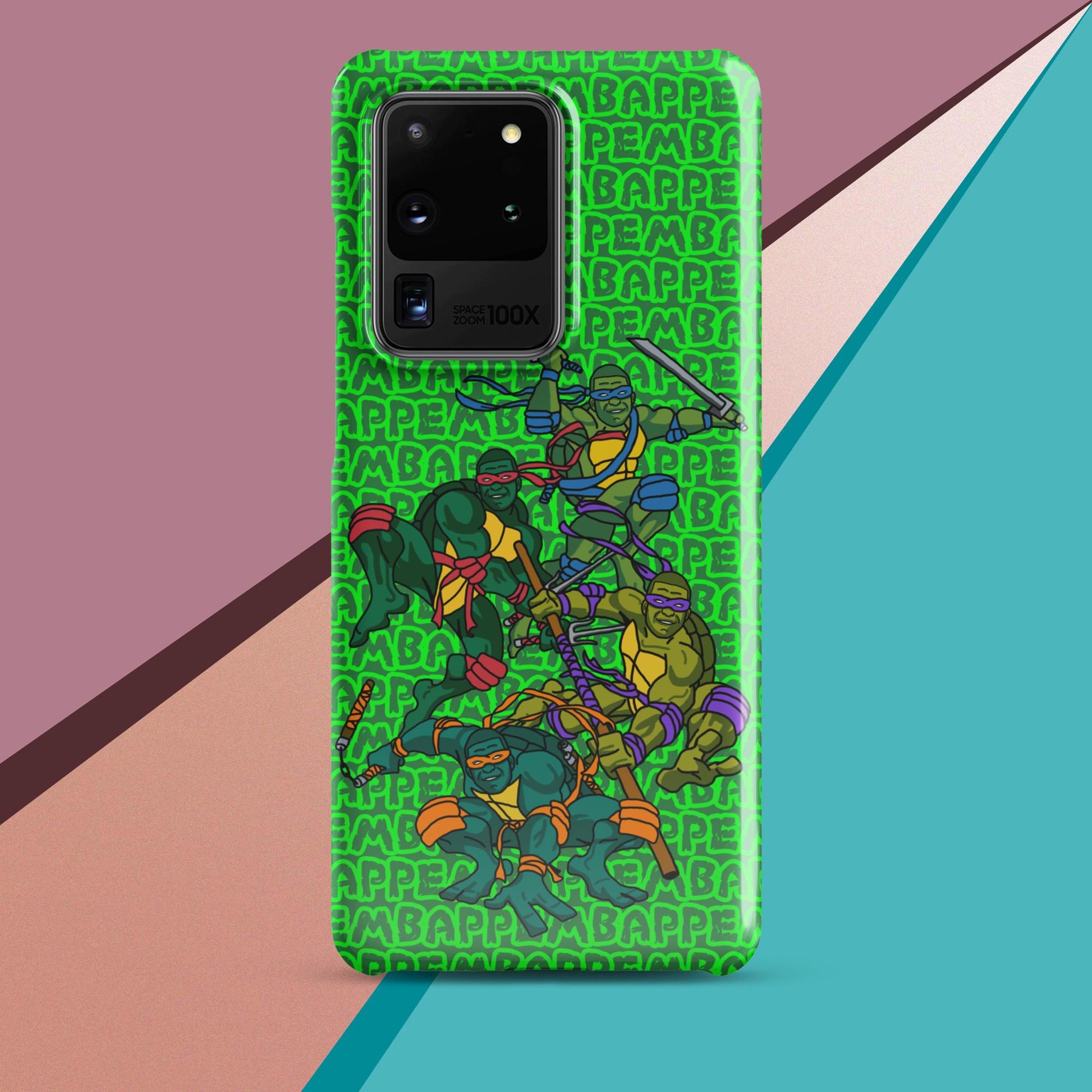 Kylian Mbappe Ninja Turtles funny football/ soccer meme Snap case for Samsung® green Glossy Samsung Galaxy S20 Ultra Mobile Phone Cases Football Kylian Mbappe Ninja Turtles PSG Real Madrid Next Cult Brand