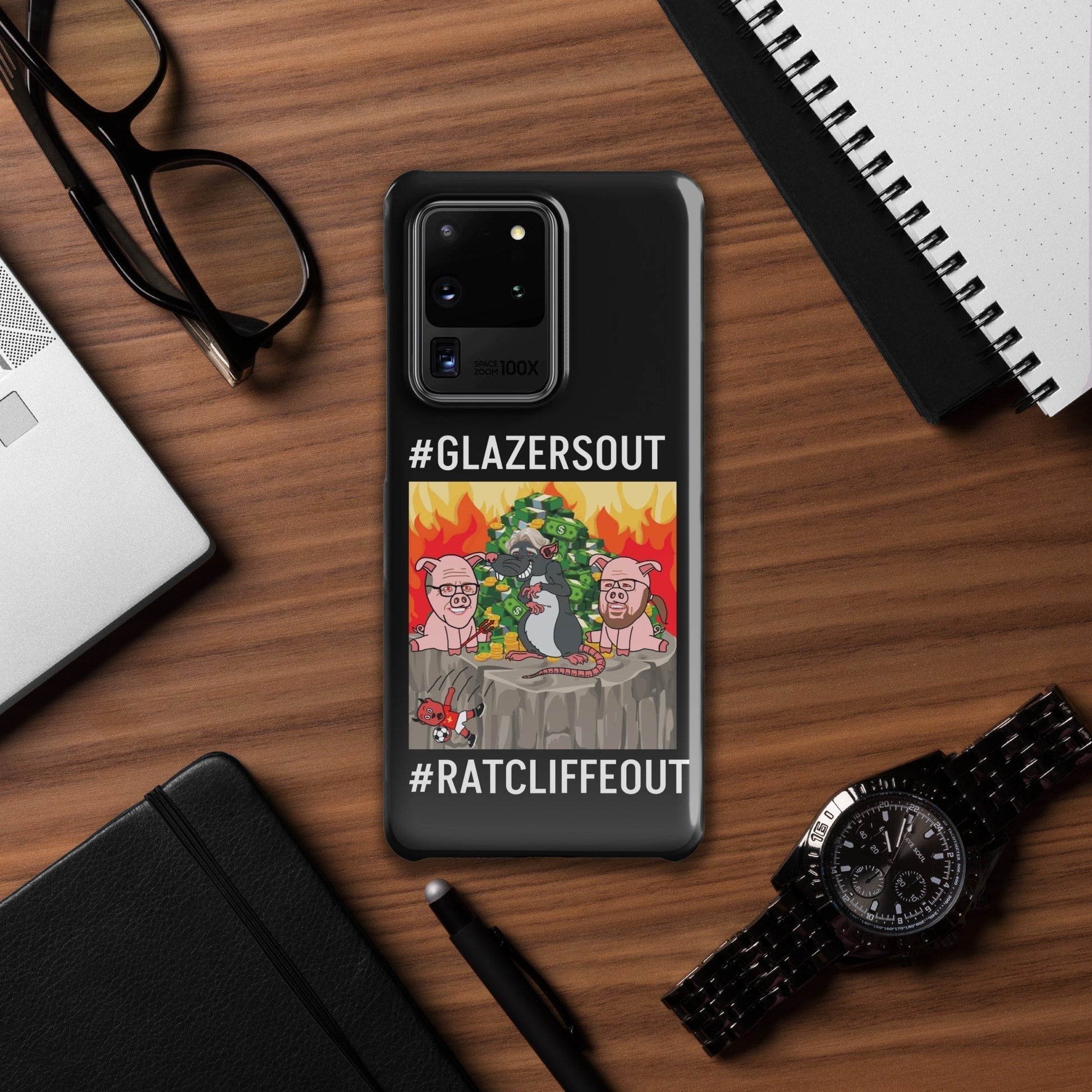 Manchester United Ratcliffe Out, Glazers Out Snap case for Samsung® black Glossy Samsung Galaxy S20 Ultra Mobile Phone Cases Football GlazersOut Manchester United RatcliffeOut Next Cult Brand