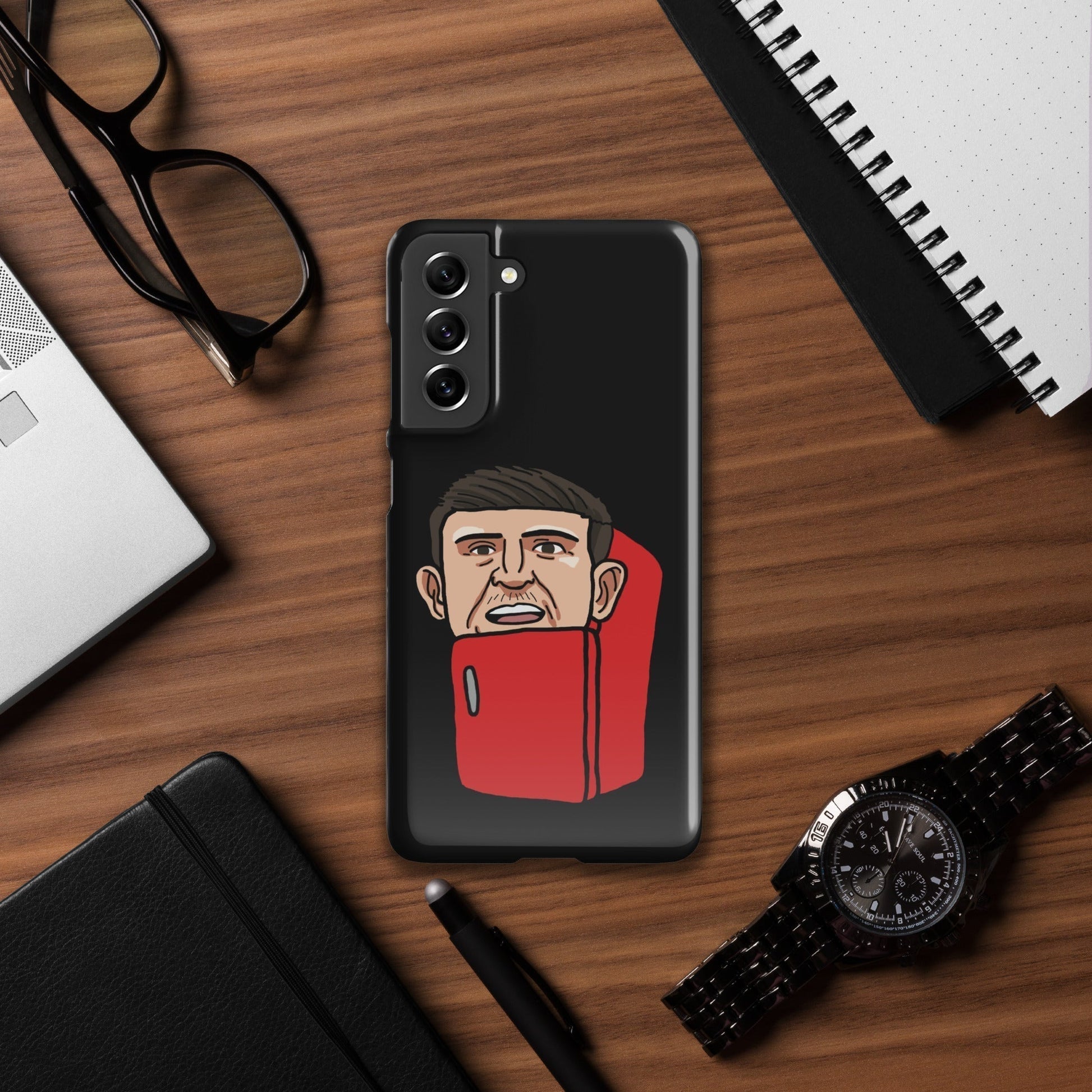 Harry ''The Fridge'' Maguire Snap Case for Samsung® Black Glossy Samsung Galaxy S21 FE Mobile Phone Cases Football Harry Maguire Manchester United The Fridge Next Cult Brand