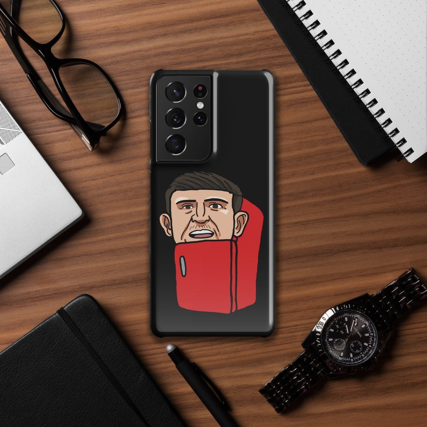 Harry ''The Fridge'' Maguire Snap Case for Samsung® Black Glossy Samsung Galaxy S21 Ultra Mobile Phone Cases Football Harry Maguire Manchester United The Fridge Next Cult Brand