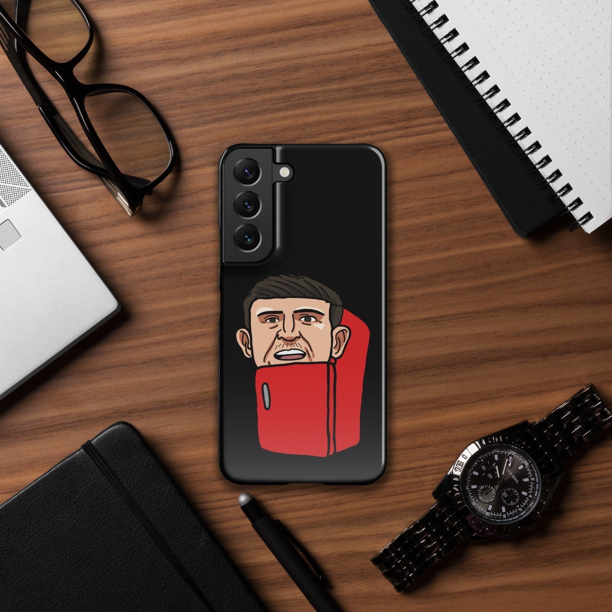 Harry ''The Fridge'' Maguire Snap Case for Samsung® Black Glossy Samsung Galaxy S22 Mobile Phone Cases Football Harry Maguire Manchester United The Fridge Next Cult Brand