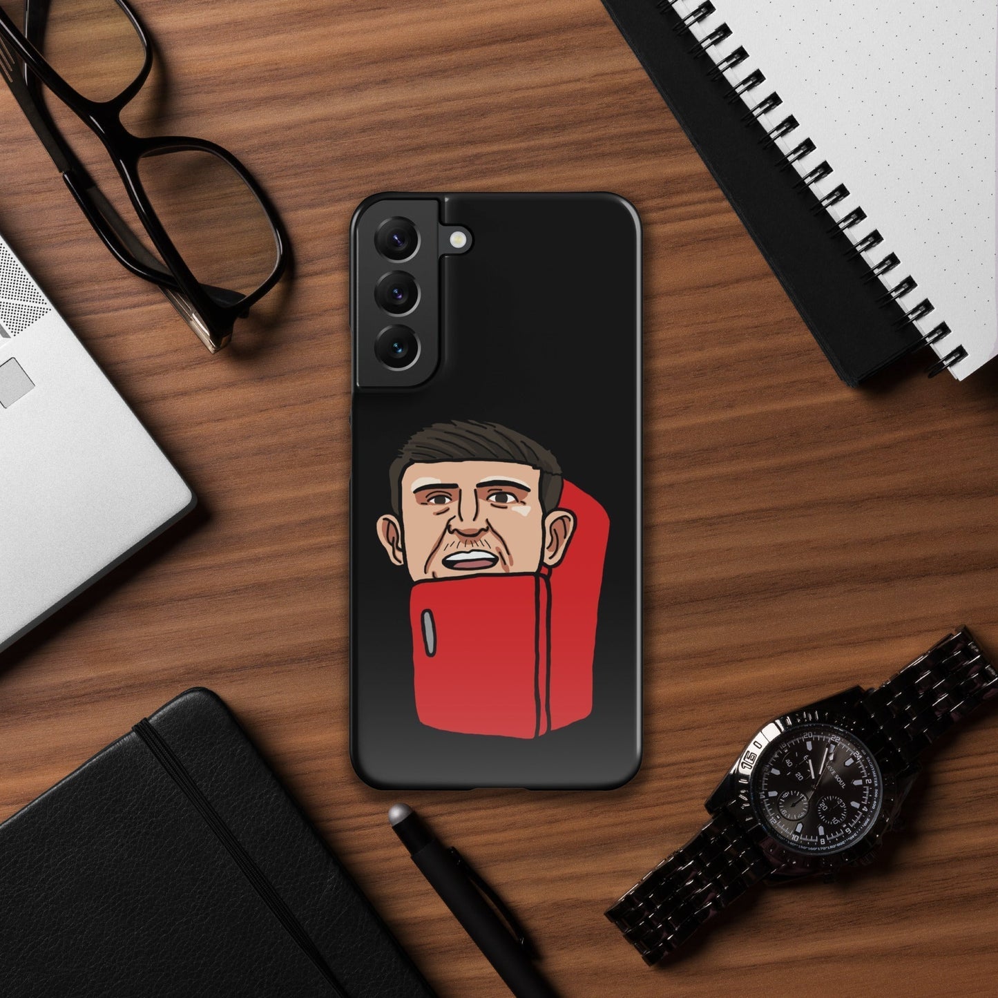 Harry ''The Fridge'' Maguire Snap Case for Samsung® Black Glossy Samsung Galaxy S22 Plus Mobile Phone Cases Football Harry Maguire Manchester United The Fridge Next Cult Brand