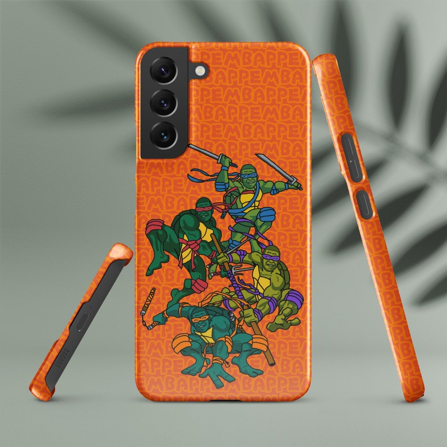 Kylian Mbappe Ninja Turtles funny football/ soccer meme Snap case for Samsung® orange Glossy Samsung Galaxy S22 Plus Mobile Phone Cases Football Kylian Mbappe Ninja Turtles PSG Real Madrid Next Cult Brand