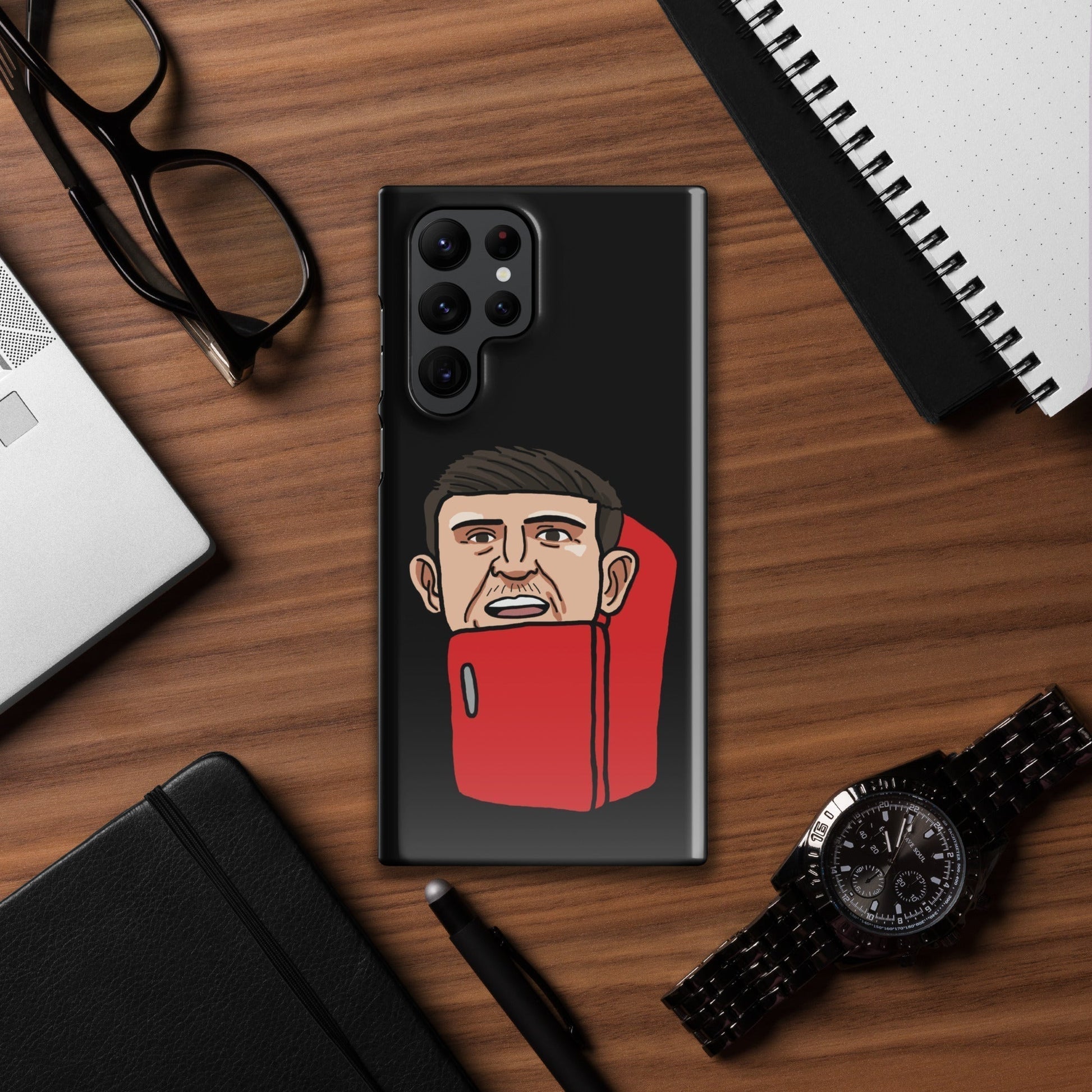 Harry ''The Fridge'' Maguire Snap Case for Samsung® Black Glossy Samsung Galaxy S22 Ultra Mobile Phone Cases Football Harry Maguire Manchester United The Fridge Next Cult Brand