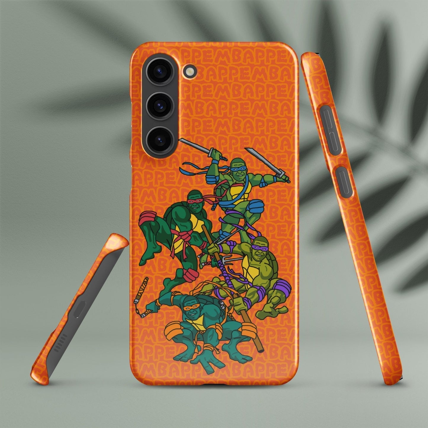 Kylian Mbappe Ninja Turtles funny football/ soccer meme Snap case for Samsung® orange Glossy Samsung Galaxy S23 Plus Mobile Phone Cases Football Kylian Mbappe Ninja Turtles PSG Real Madrid Next Cult Brand