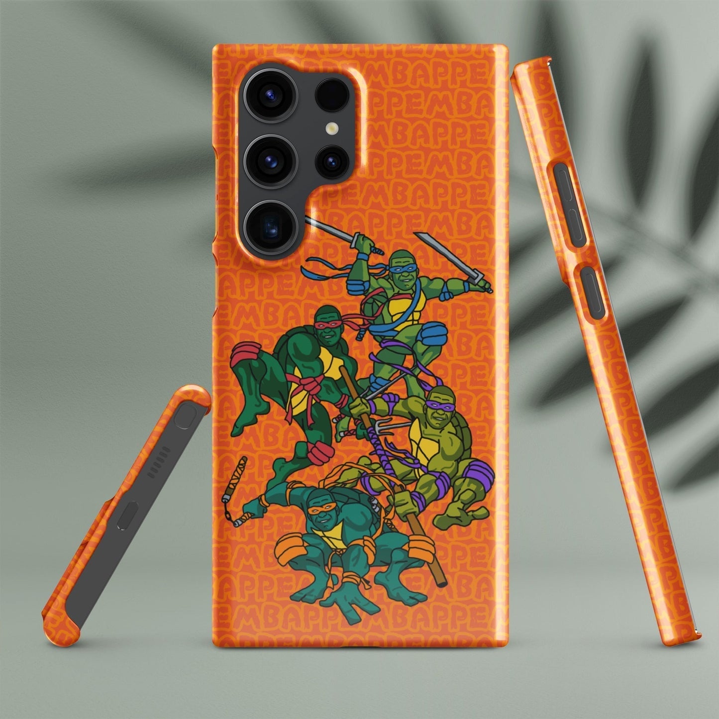 Kylian Mbappe Ninja Turtles funny football/ soccer meme Snap case for Samsung® orange Glossy Samsung Galaxy S23 Ultra Mobile Phone Cases Football Kylian Mbappe Ninja Turtles PSG Real Madrid Next Cult Brand