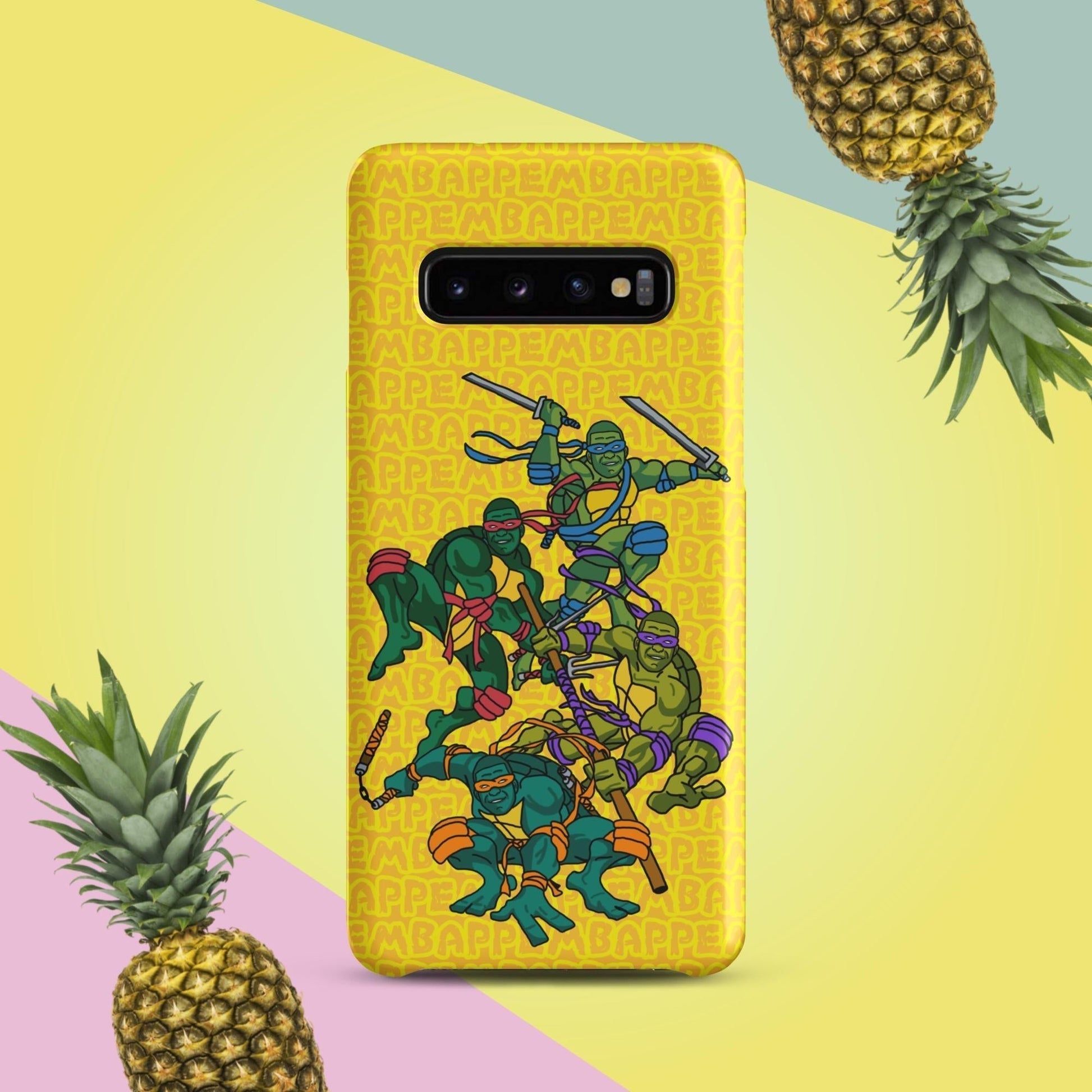 Kylian Mbappe Ninja Turtles funny football/ soccer meme Snap case for Samsung® yellow Matte Samsung Galaxy S10 Mobile Phone Cases Football Kylian Mbappe Ninja Turtles PSG Real Madrid Next Cult Brand