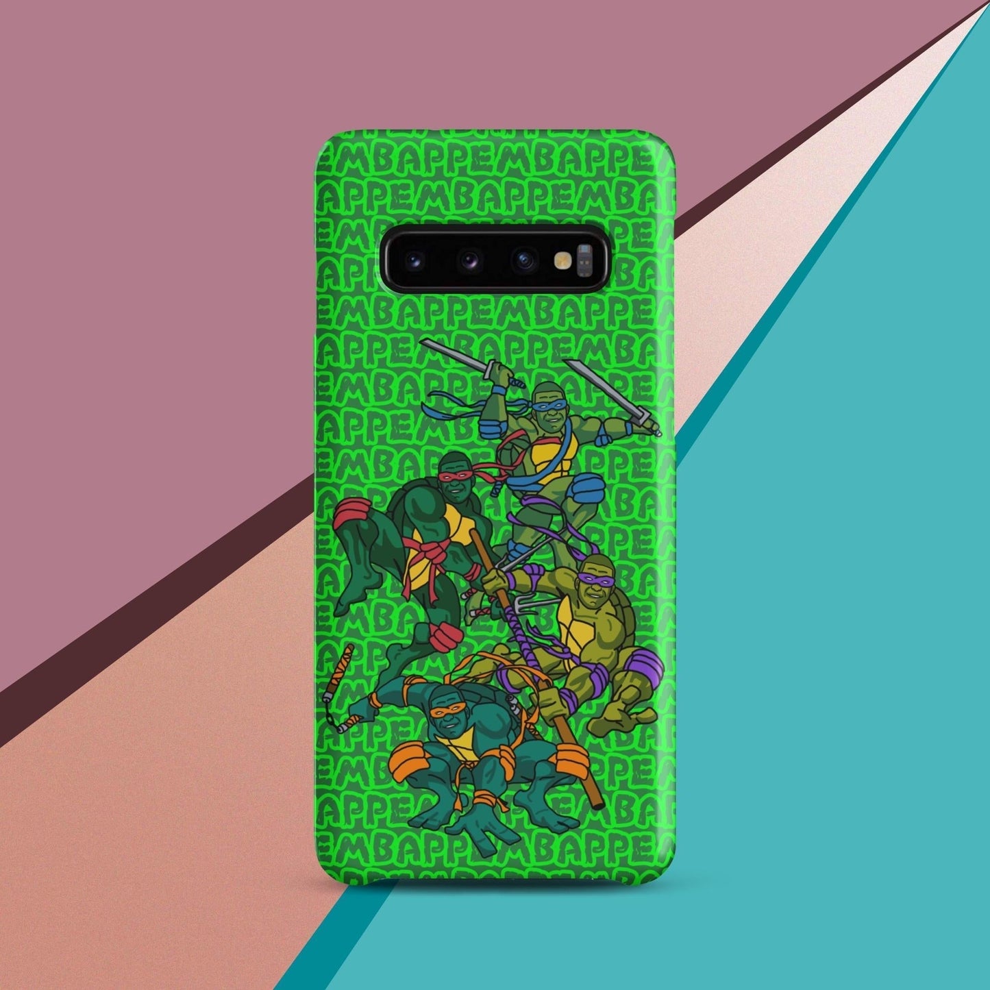 Kylian Mbappe Ninja Turtles funny football/ soccer meme Snap case for Samsung® green Matte Samsung Galaxy S10 Mobile Phone Cases Football Kylian Mbappe Ninja Turtles PSG Real Madrid Next Cult Brand