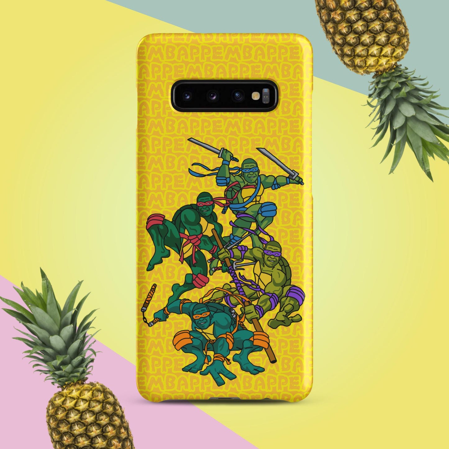 Kylian Mbappe Ninja Turtles funny football/ soccer meme Snap case for Samsung® yellow Matte Samsung Galaxy S10 Plus Mobile Phone Cases Football Kylian Mbappe Ninja Turtles PSG Real Madrid Next Cult Brand