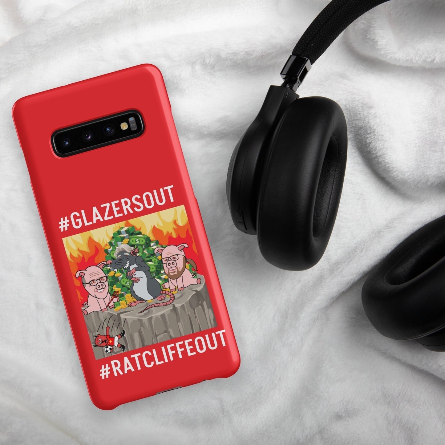 Manchester United Ratcliffe Out, Glazers Out Snap case for Samsung® red Matte Samsung Galaxy S10 Plus Mobile Phone Cases Football GlazersOut Manchester United RatcliffeOut Next Cult Brand