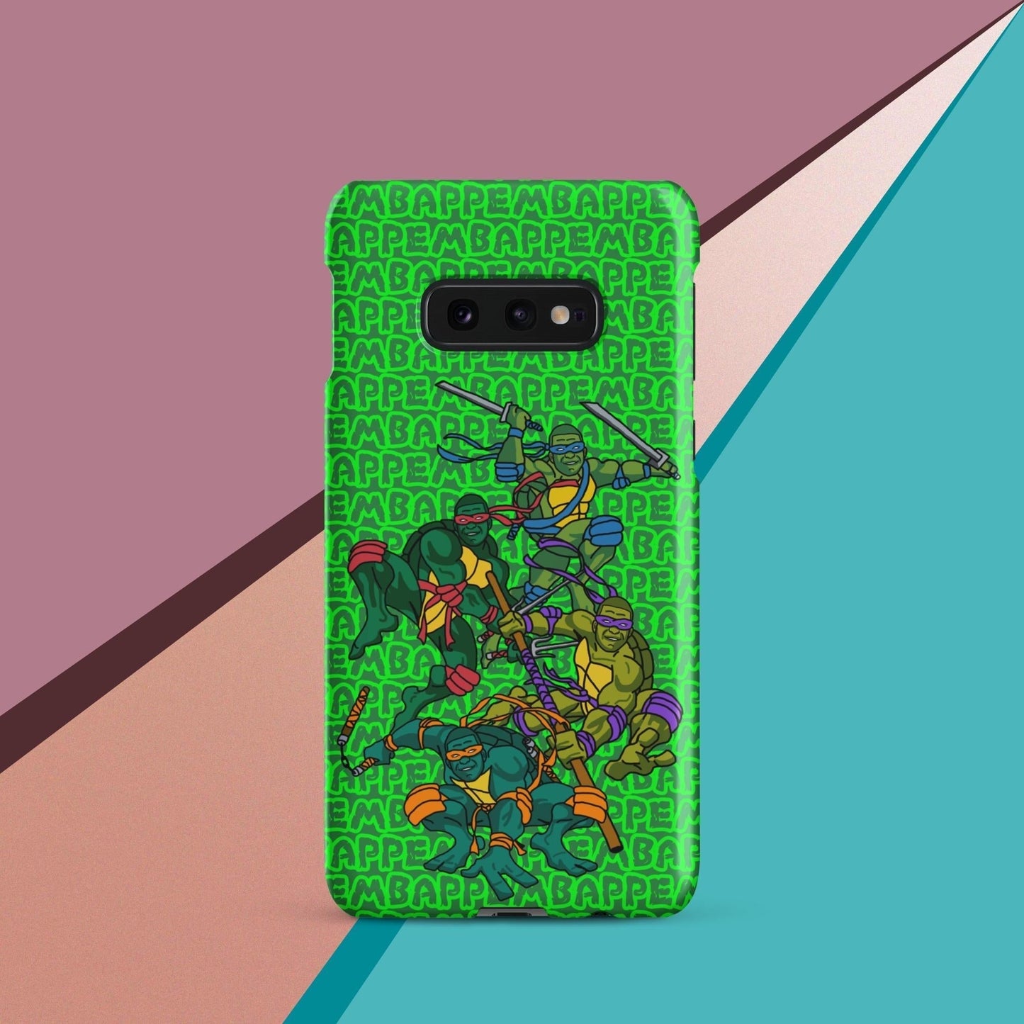 Kylian Mbappe Ninja Turtles funny football/ soccer meme Snap case for Samsung® green Matte Samsung Galaxy S10e Mobile Phone Cases Football Kylian Mbappe Ninja Turtles PSG Real Madrid Next Cult Brand