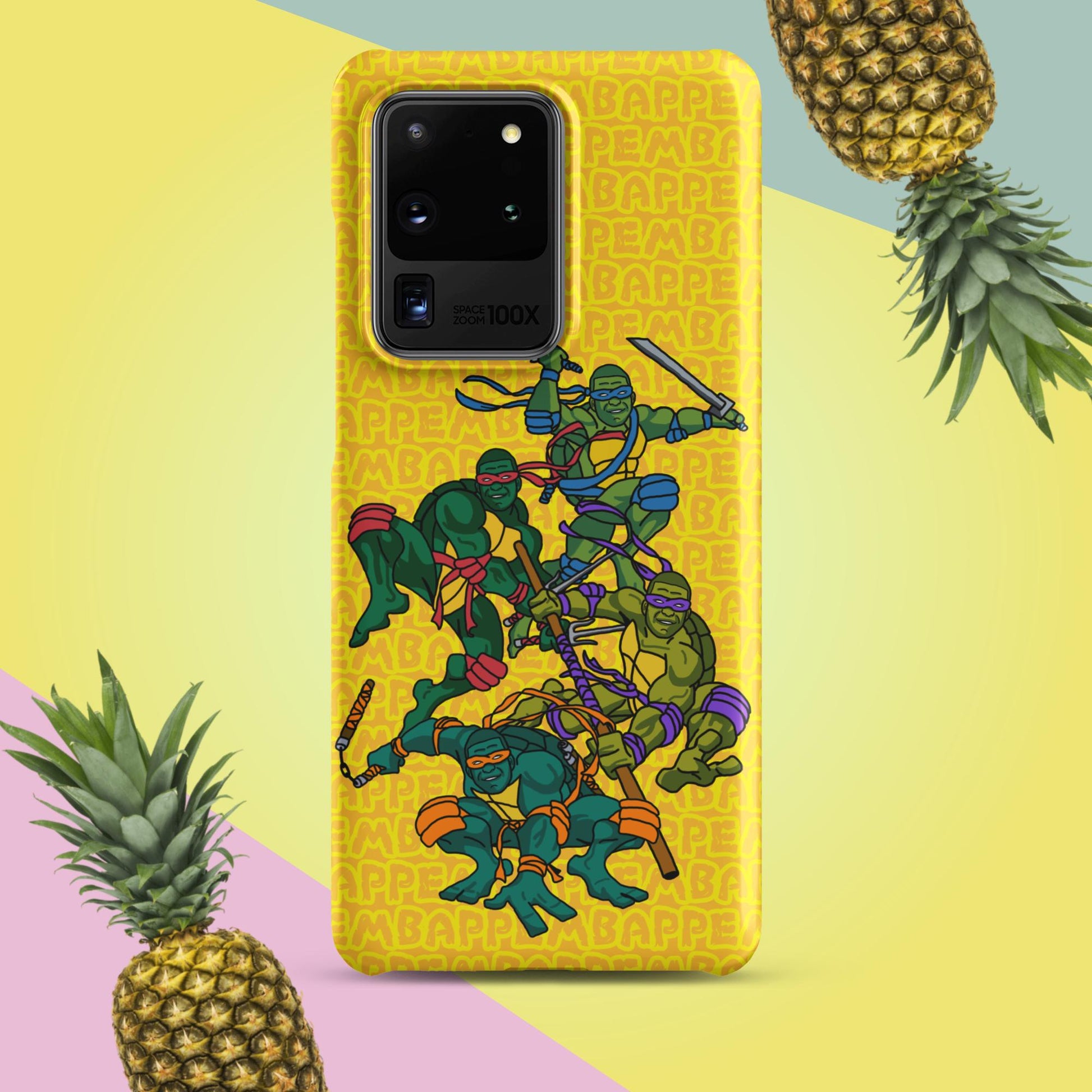 Kylian Mbappe Ninja Turtles funny football/ soccer meme Snap case for Samsung® yellow Matte Samsung Galaxy S20 Ultra Mobile Phone Cases Football Kylian Mbappe Ninja Turtles PSG Real Madrid Next Cult Brand