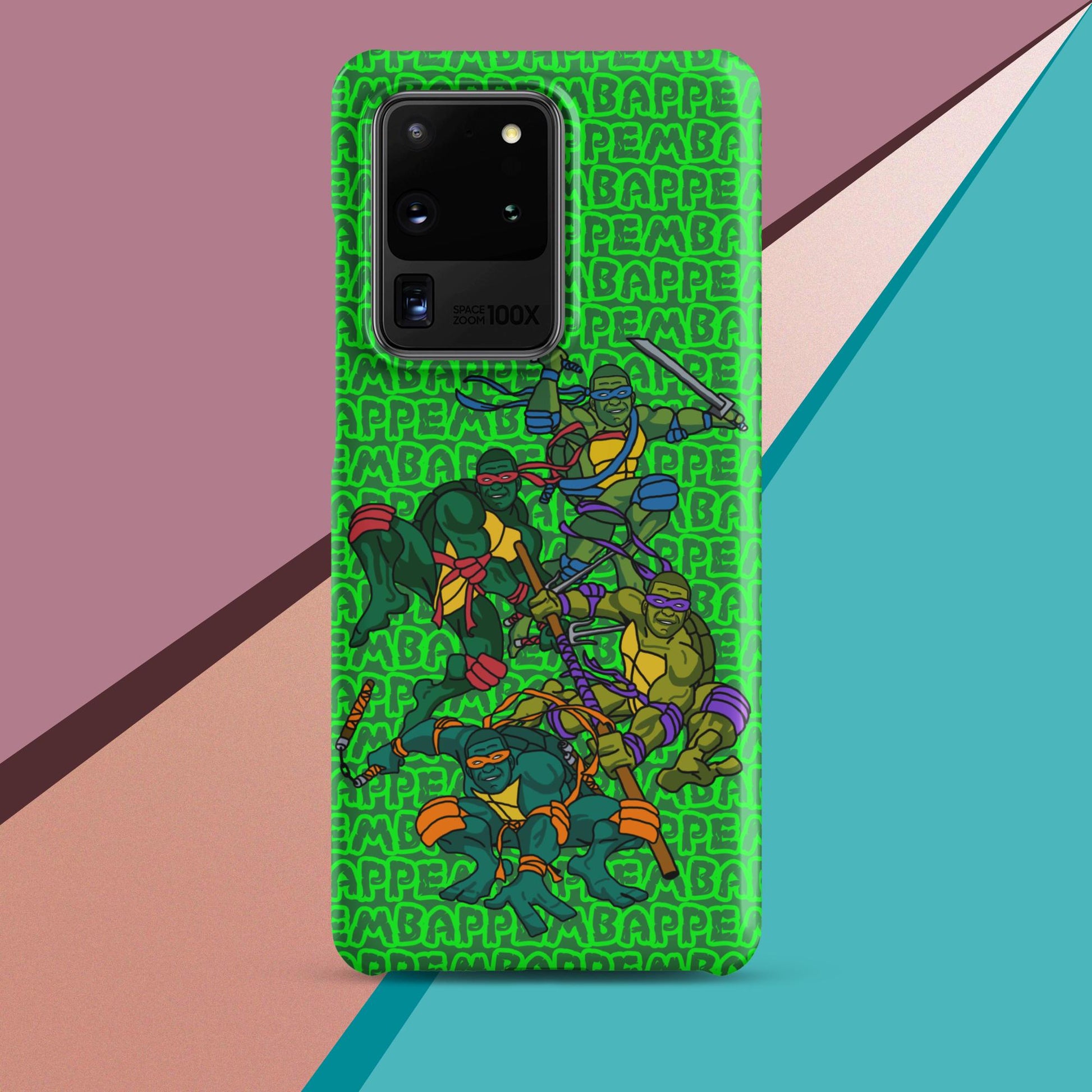 Kylian Mbappe Ninja Turtles funny football/ soccer meme Snap case for Samsung® green Matte Samsung Galaxy S20 Ultra Mobile Phone Cases Football Kylian Mbappe Ninja Turtles PSG Real Madrid Next Cult Brand