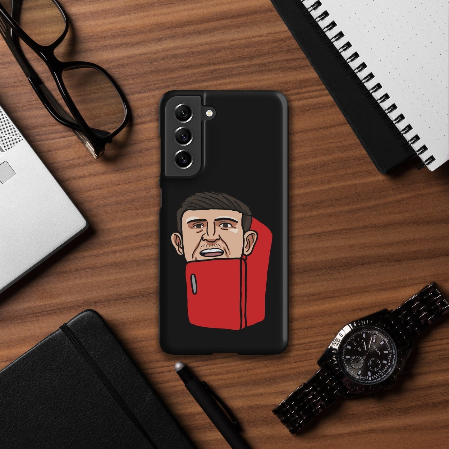 Harry ''The Fridge'' Maguire Snap Case for Samsung® Black Matte Samsung Galaxy S21 FE Mobile Phone Cases Football Harry Maguire Manchester United The Fridge Next Cult Brand