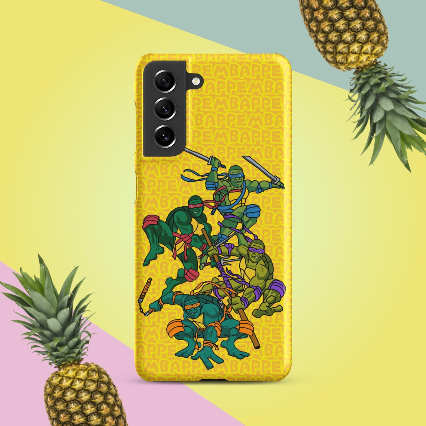 Kylian Mbappe Ninja Turtles funny football/ soccer meme Snap case for Samsung® yellow Matte Samsung Galaxy S21 Mobile Phone Cases Football Kylian Mbappe Ninja Turtles PSG Real Madrid Next Cult Brand