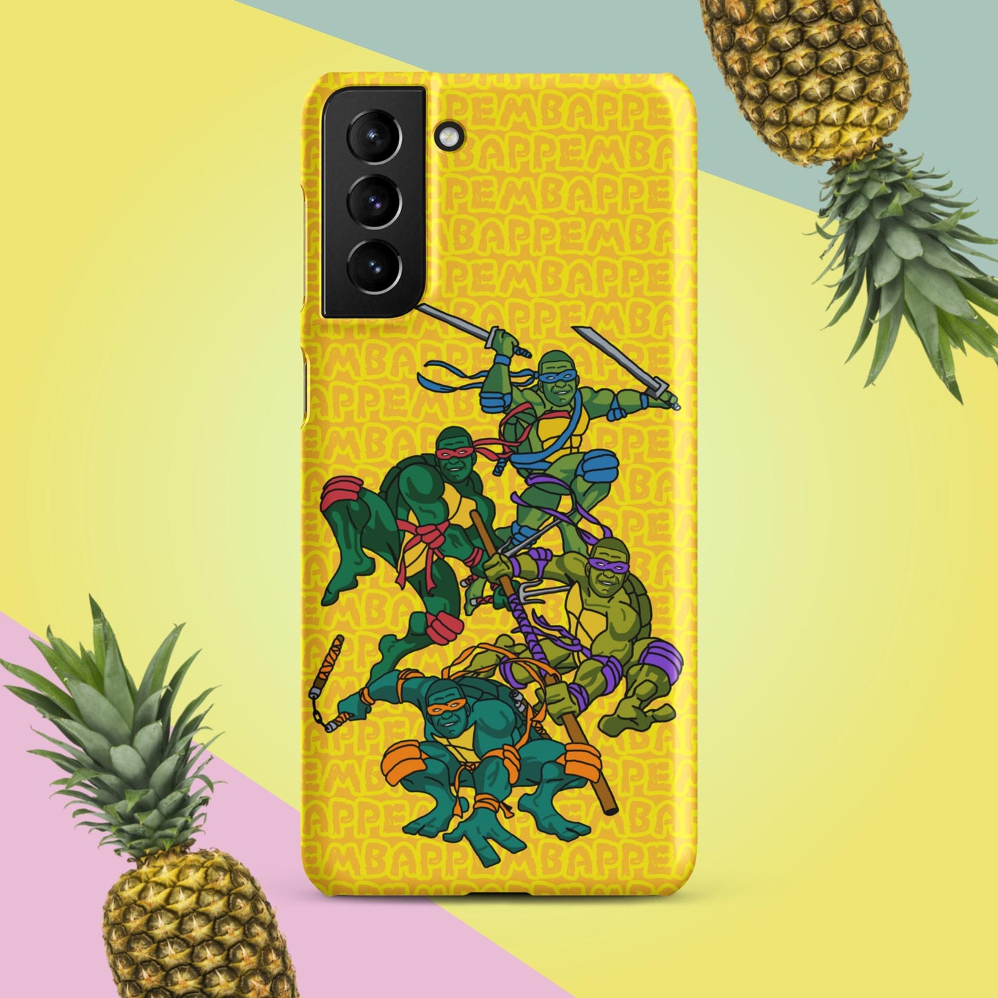 Kylian Mbappe Ninja Turtles funny football/ soccer meme Snap case for Samsung® yellow Matte Samsung Galaxy S21 Plus Mobile Phone Cases Football Kylian Mbappe Ninja Turtles PSG Real Madrid Next Cult Brand