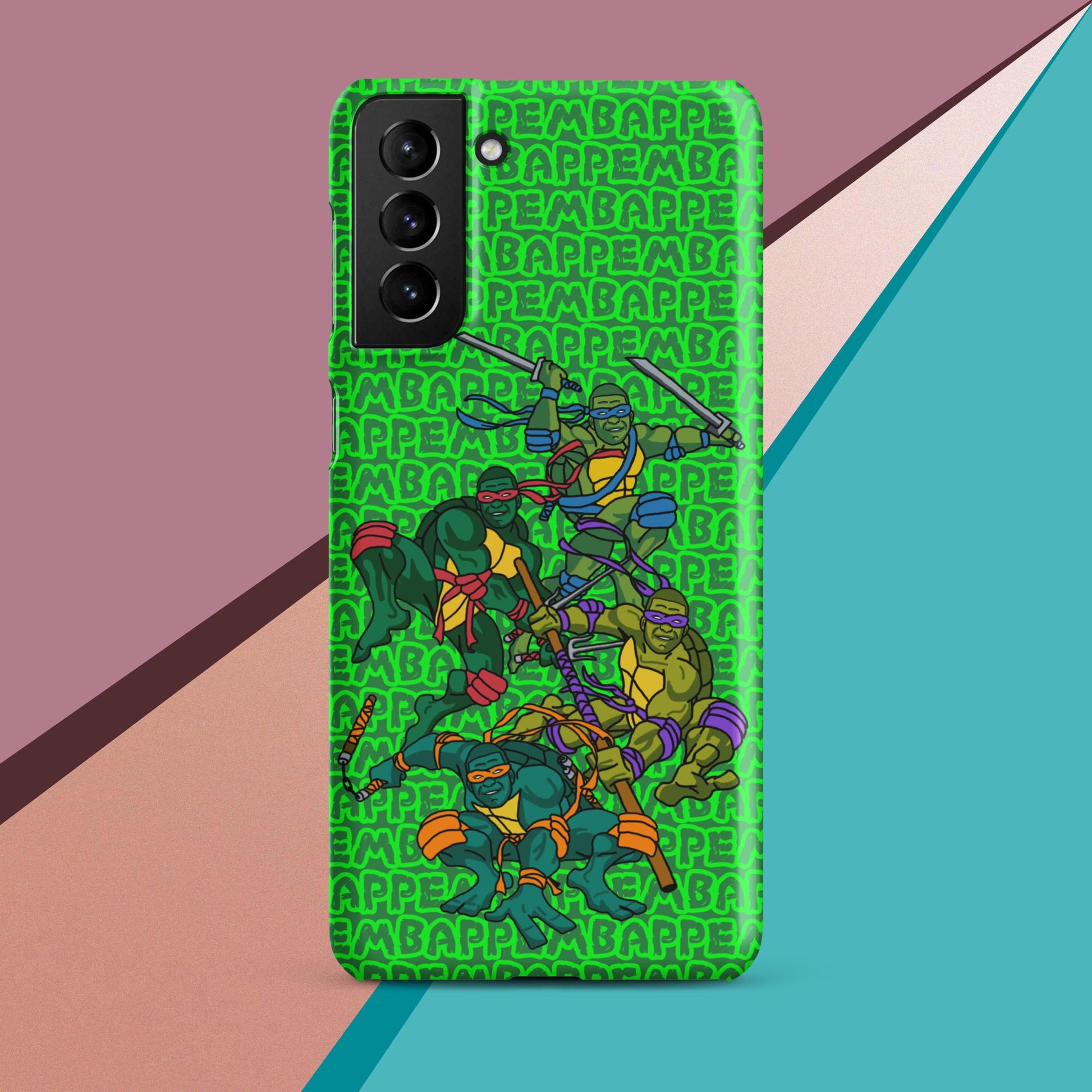 Kylian Mbappe Ninja Turtles funny football/ soccer meme Snap case for Samsung® green Matte Samsung Galaxy S21 Plus Mobile Phone Cases Football Kylian Mbappe Ninja Turtles PSG Real Madrid Next Cult Brand